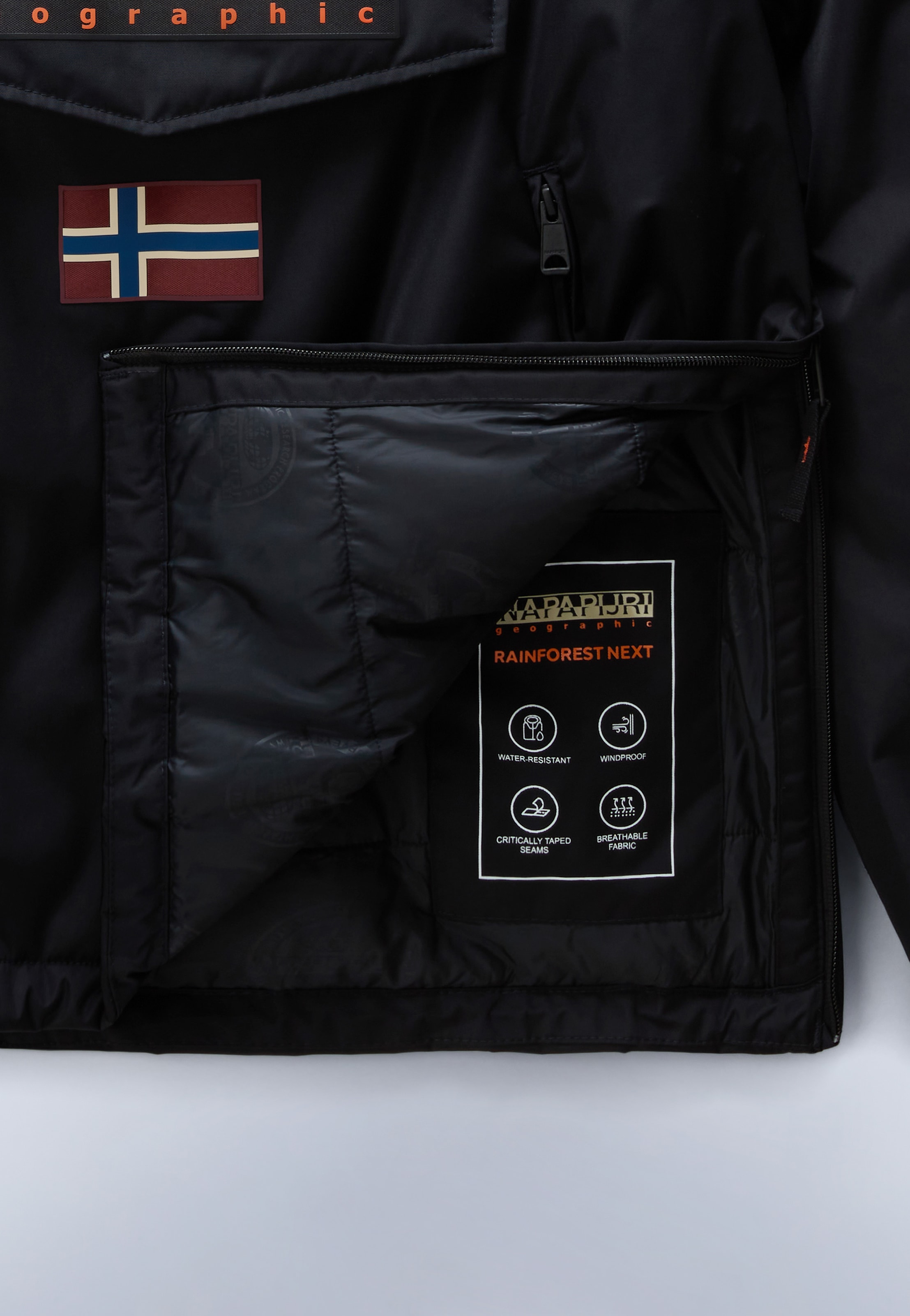 Napapijri Anorak mit Kapuze aus Polyester, auch in großen Größen