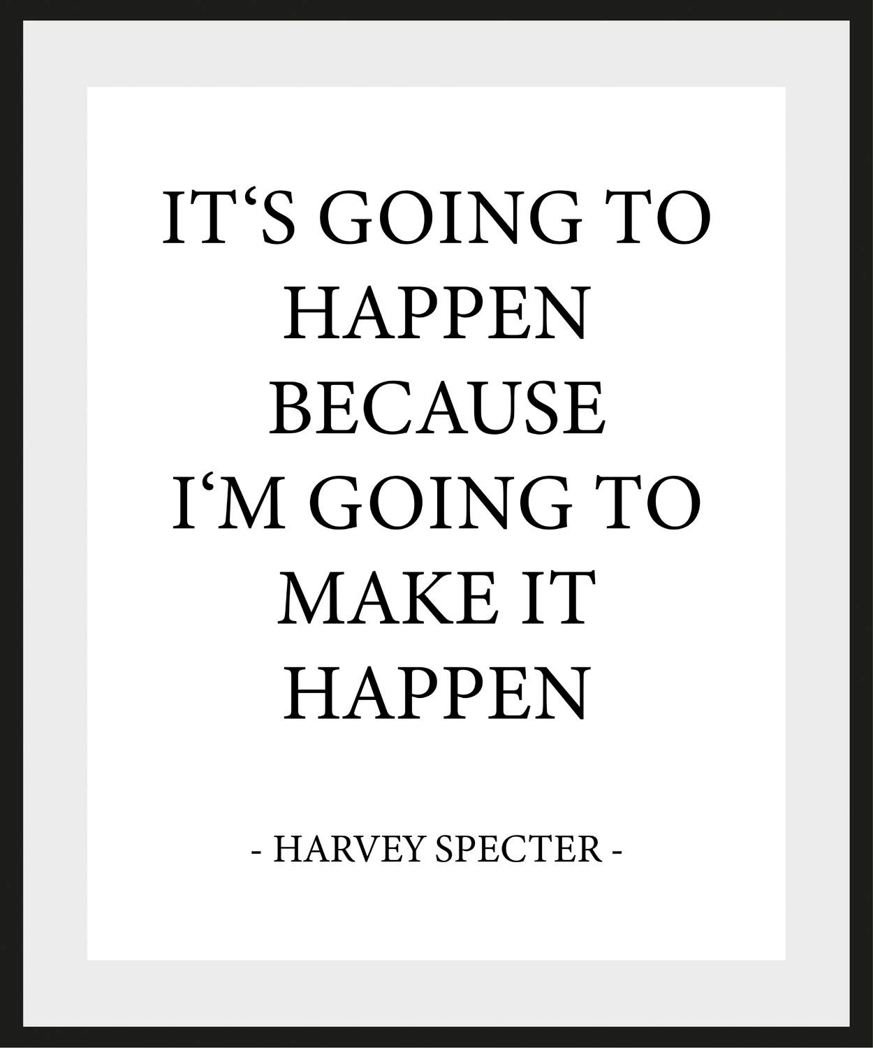 queence Bild »Harvey Specter«, (1 St.), HD Premium Poster-Druck inkl. Holzrahmen