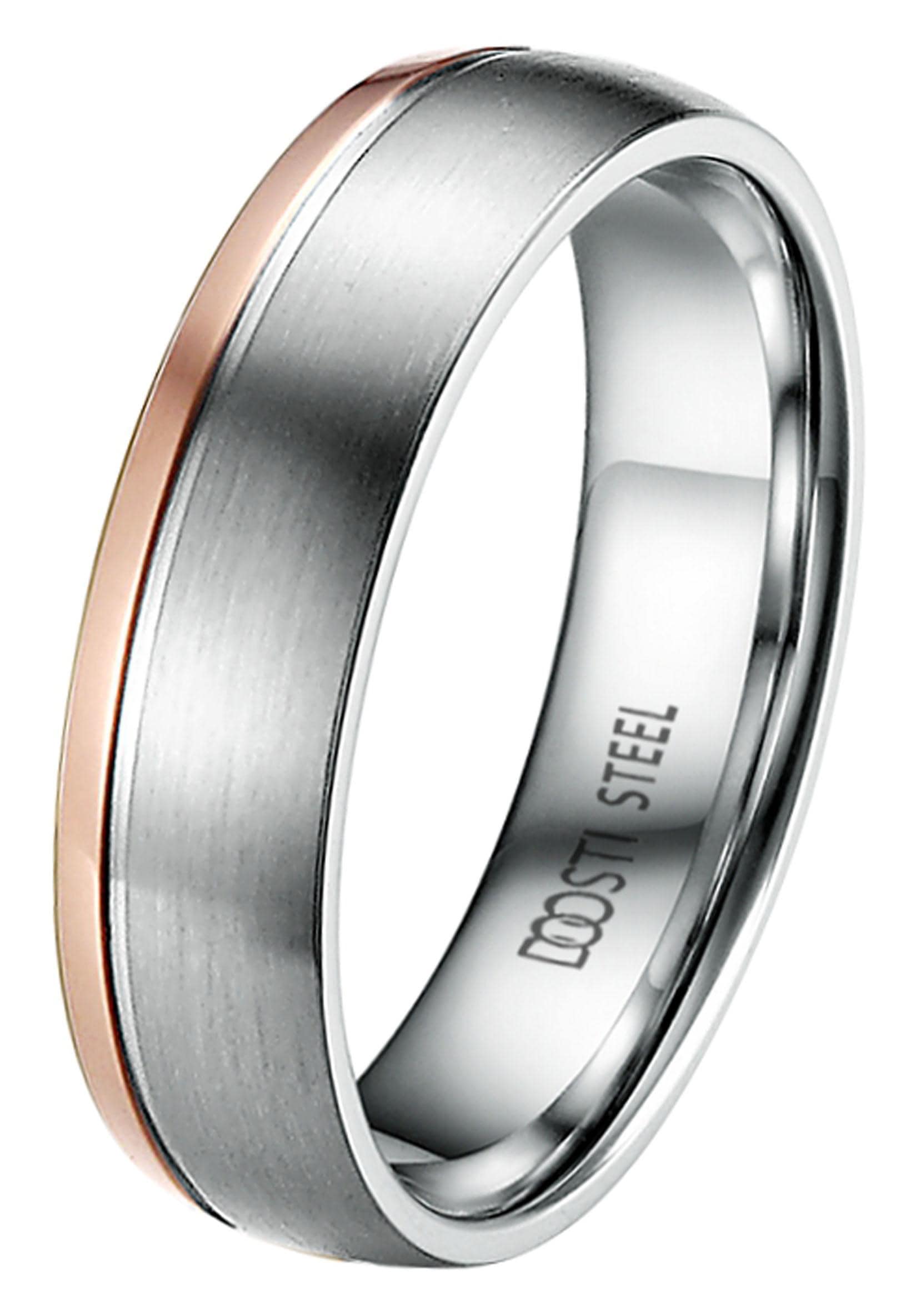 DOOSTI Trauring »Schmuck Geschenk Edelstahl Trauring Ehering Partnerring LIEBE«, Made in Germany, wahlweise mit oder ohne Zirkonia