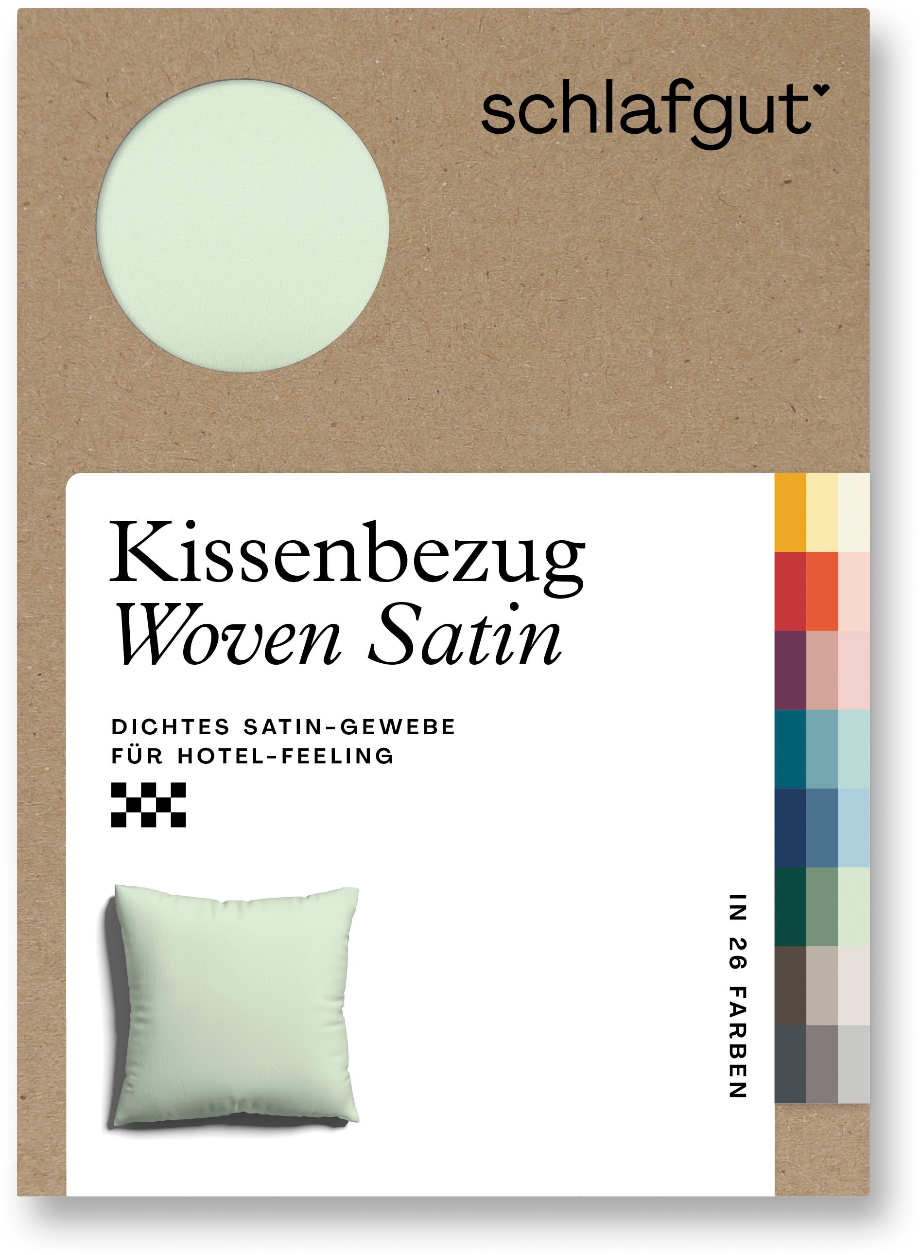 Schlafgut Kissenbezug »Woven Satin aus Mako-Baumwolle, langlebig, pflegeleicht, dicht gewebt«, (1 St.), Kissenhülle mit Reißverschluss, passender Bettbezug erhältlich
