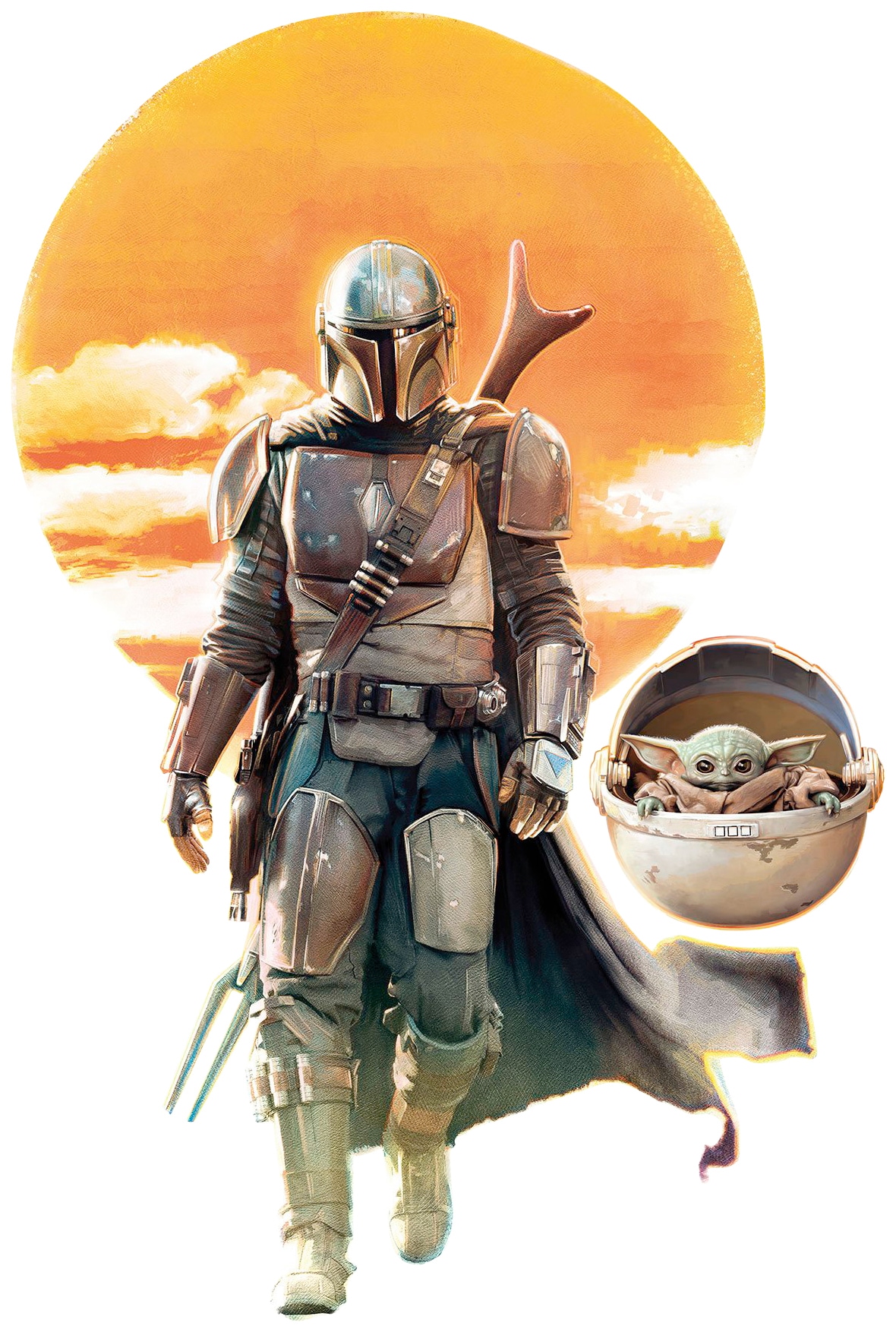 Komar Bild "Mandalorian The Child Family Trip" Disney  Star Wars 1 Stk. tlg. Wandbild zur Dekoration im Kinderzimmer - ohne Rahmen
