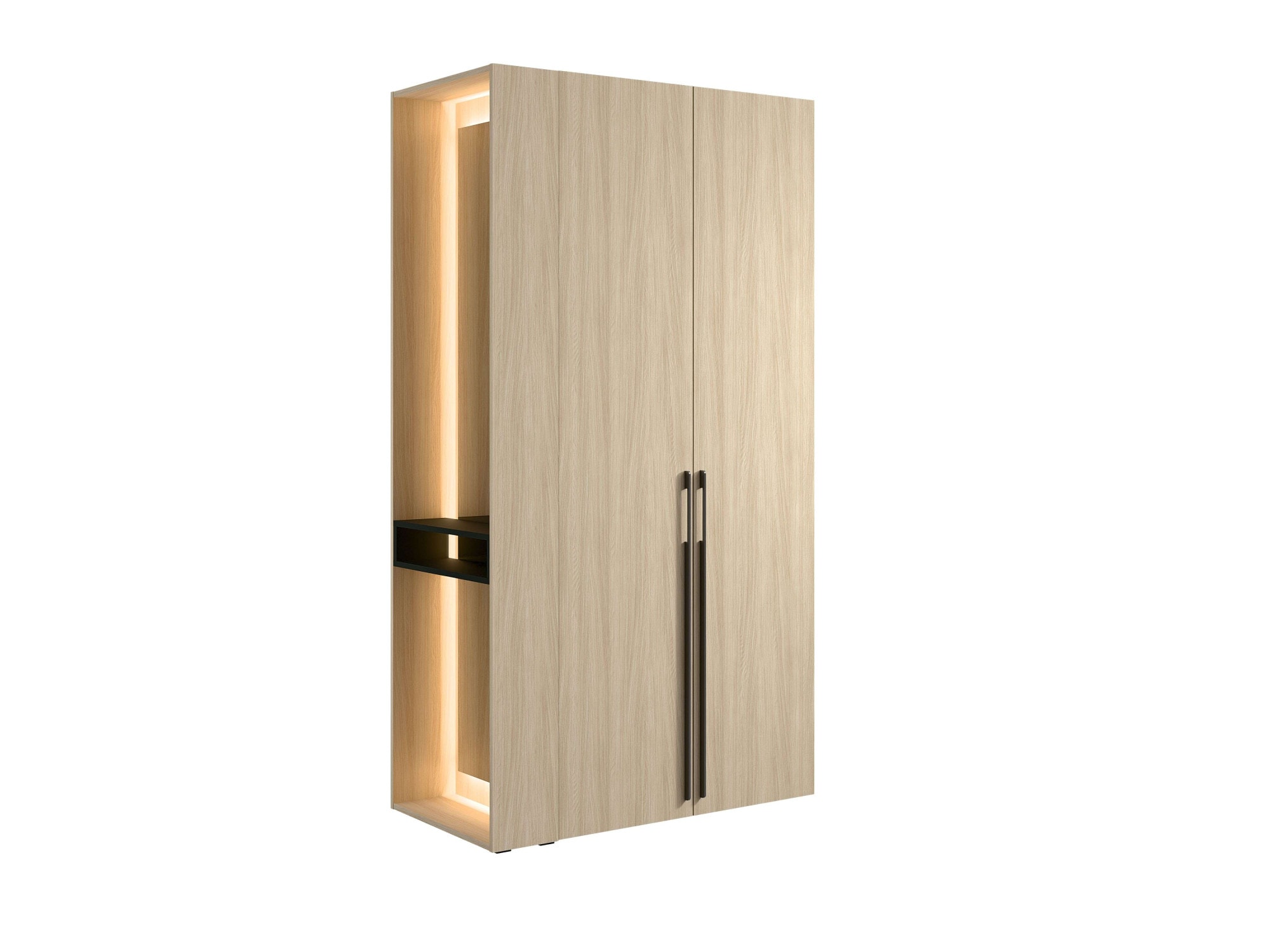 Home affaire Kleiderschrank »TRENTO Garderobe, Wäscheschrank mit großem Spiegel und LED-Beleuchtung«, mit Kleiderstange und Einlegeböden, Maße B/H/T: 111/208/58 cm