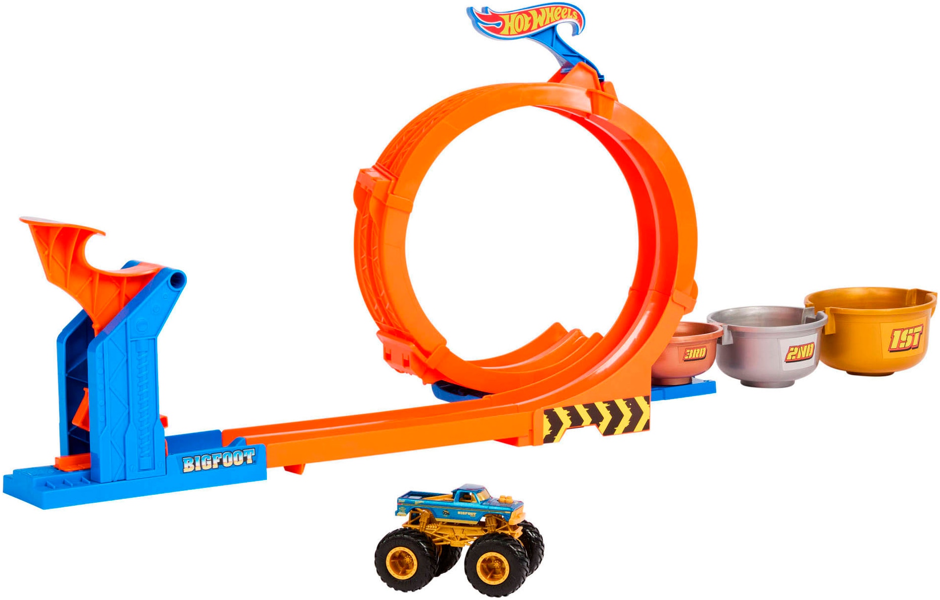 Hot Wheels Autorennbahn »Hot Wheels Monster Trucks 2-in-1 Loop & Flip Challenge«