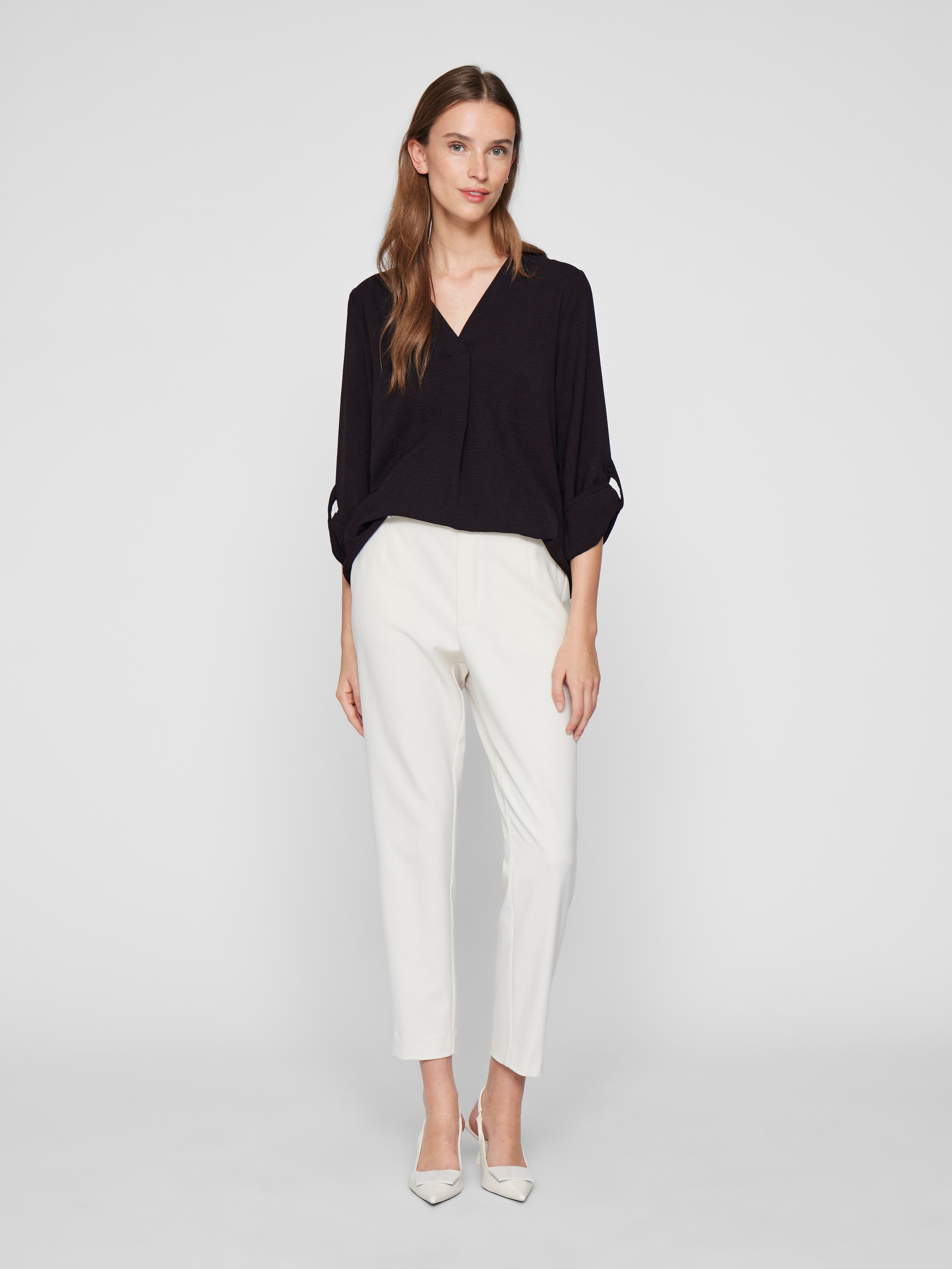 Vila Blusenshirt »VIJOSA 3/4 V-NECK TOP - NOOS«