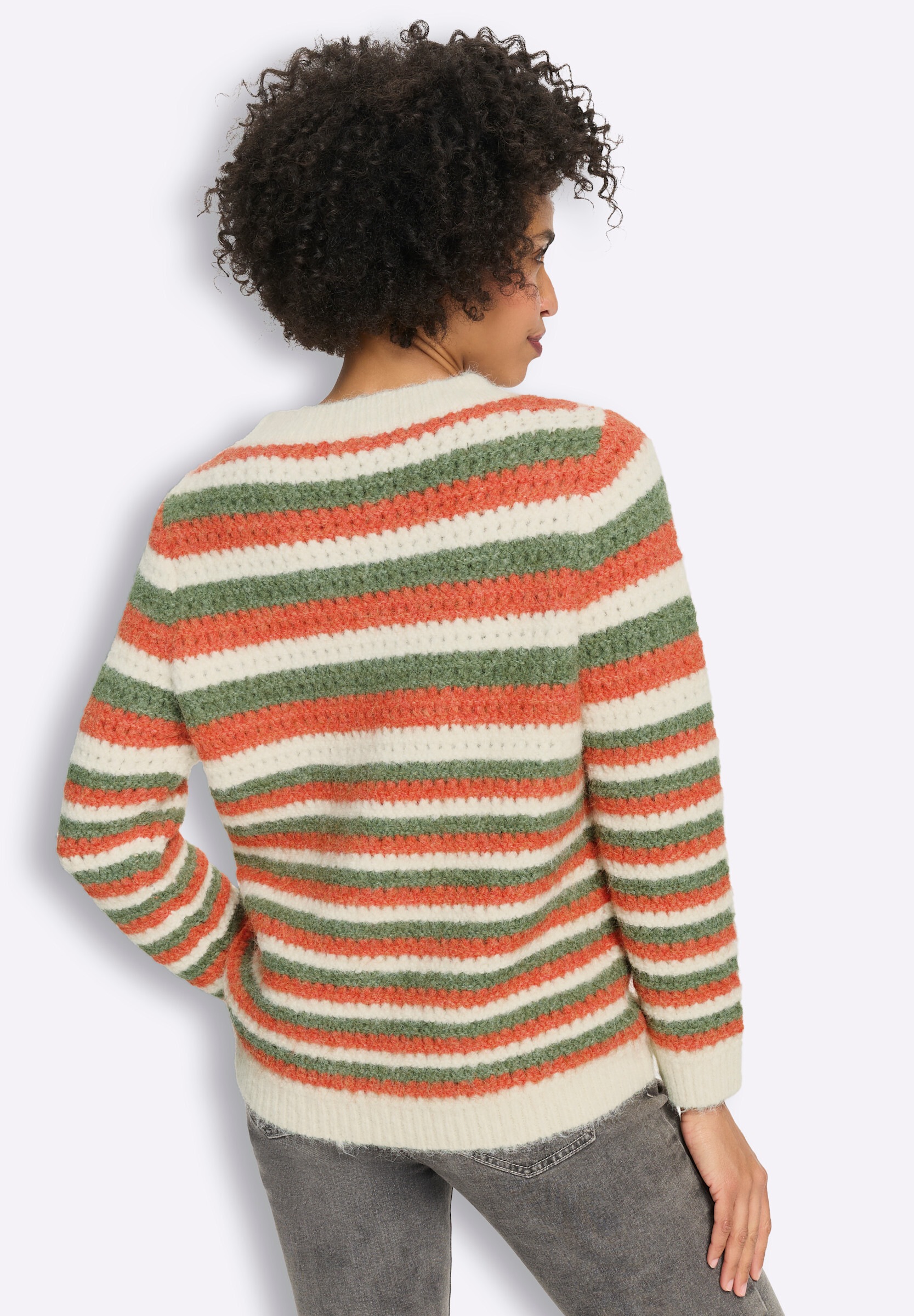 heine Strickpullover »Pullover Ajourpullover mit Streifen«