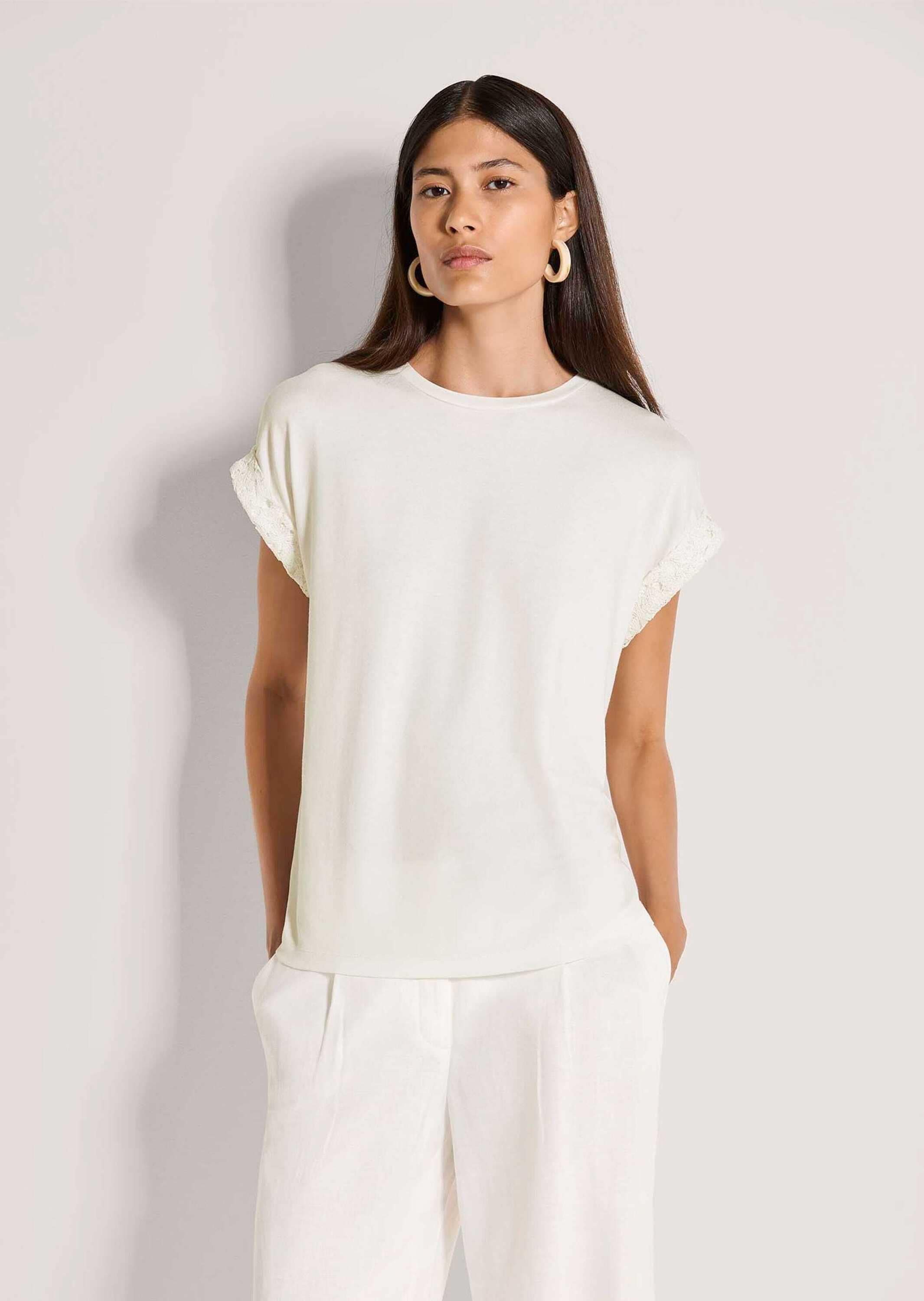 MADELEINE Kurzarmshirt »Spitzenshirt Elegantes Jersey-Shirt mit Spitze, Kurzarm« Shirt mit Spitzeneinsatz am Kurzarm