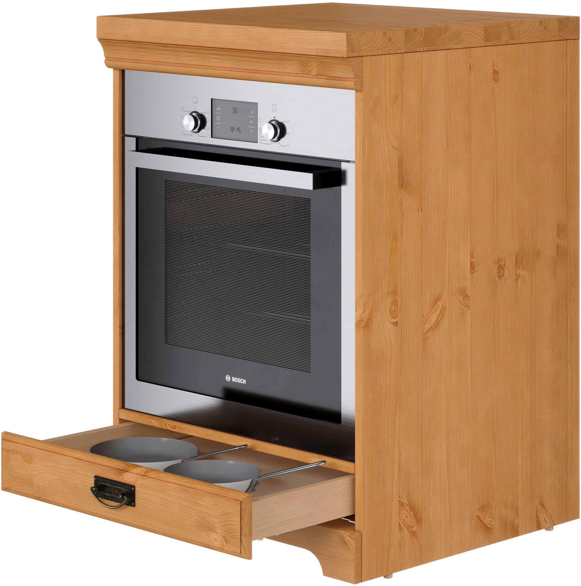 Home affaire Herdumbauschrank »Rügen« Breite 60 cm, Kiefer massiv, Nischenmaß Herd B/T/H 56,7/54,2/60,5 cm