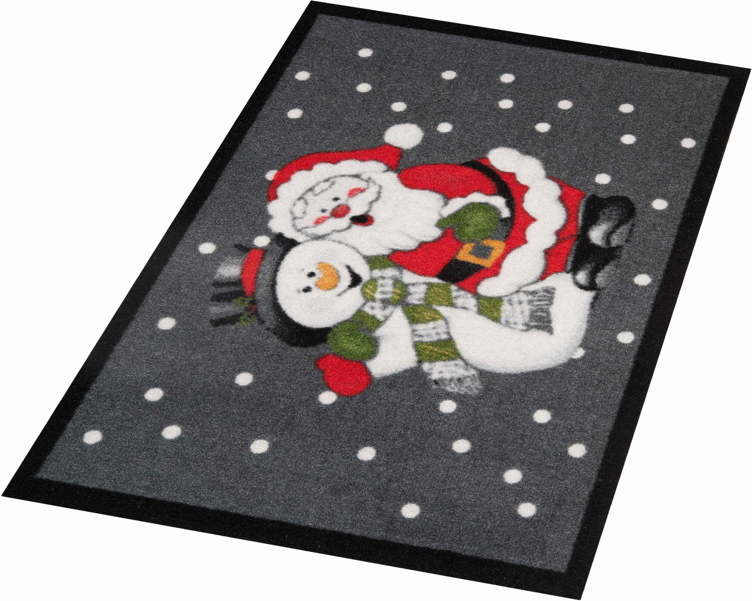 HANSE Home Fußmatte »Santa Snowman«, Schriftzug, & rechteckig, Waschbar, Festlich, In- Rutschfest, Outdoor, Flur