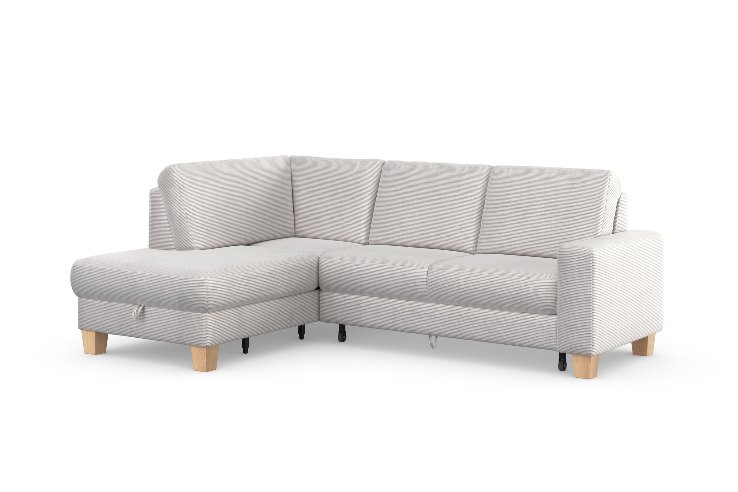 Home affaire Ecksofa »Summer L-Form«, mit Ottomane, wahlweise mit Bettfunktion und Bettkasten, Cord-Bezug