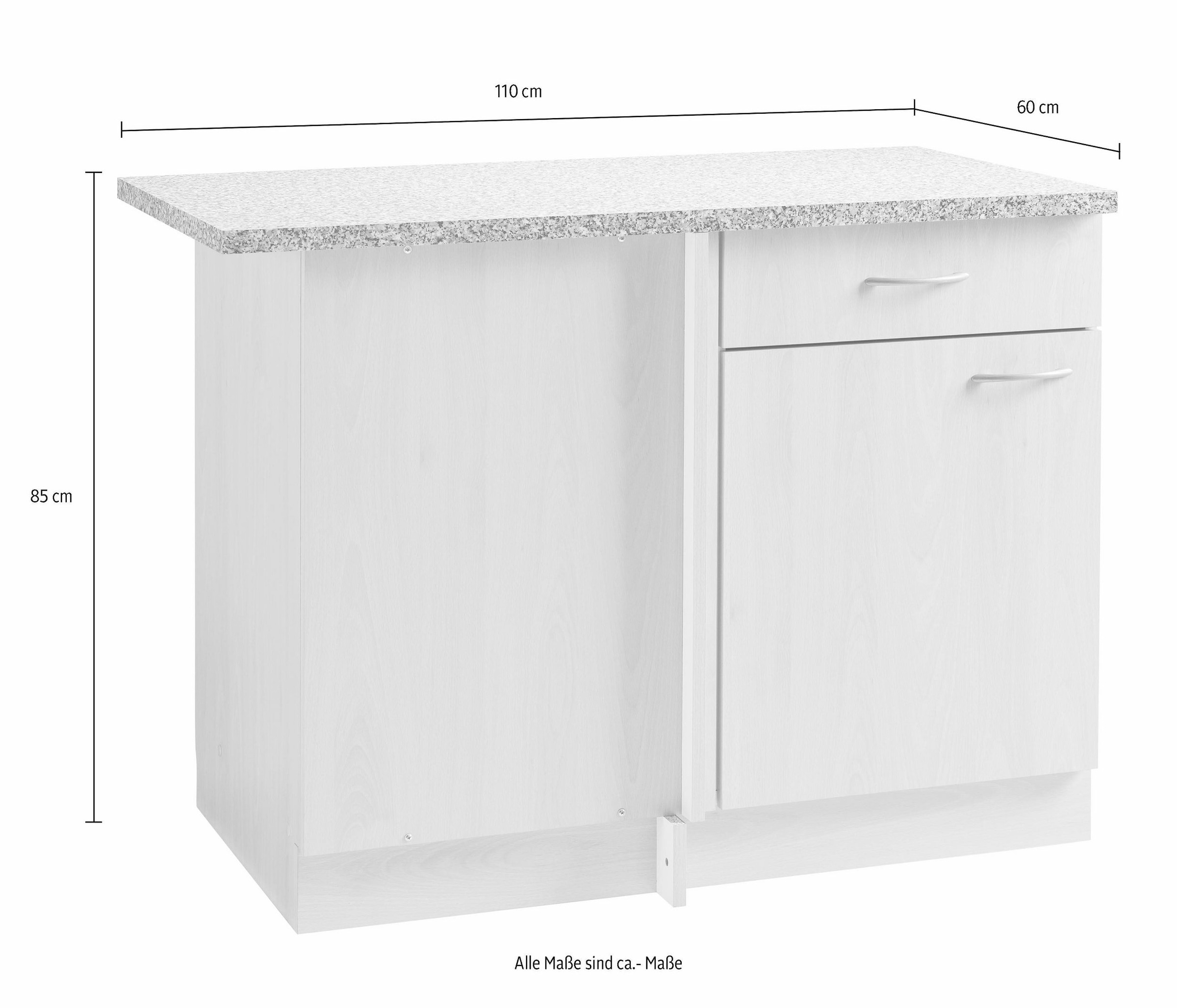 wiho Küchen Eckunterschrank »Kiel«, 110 cm breit