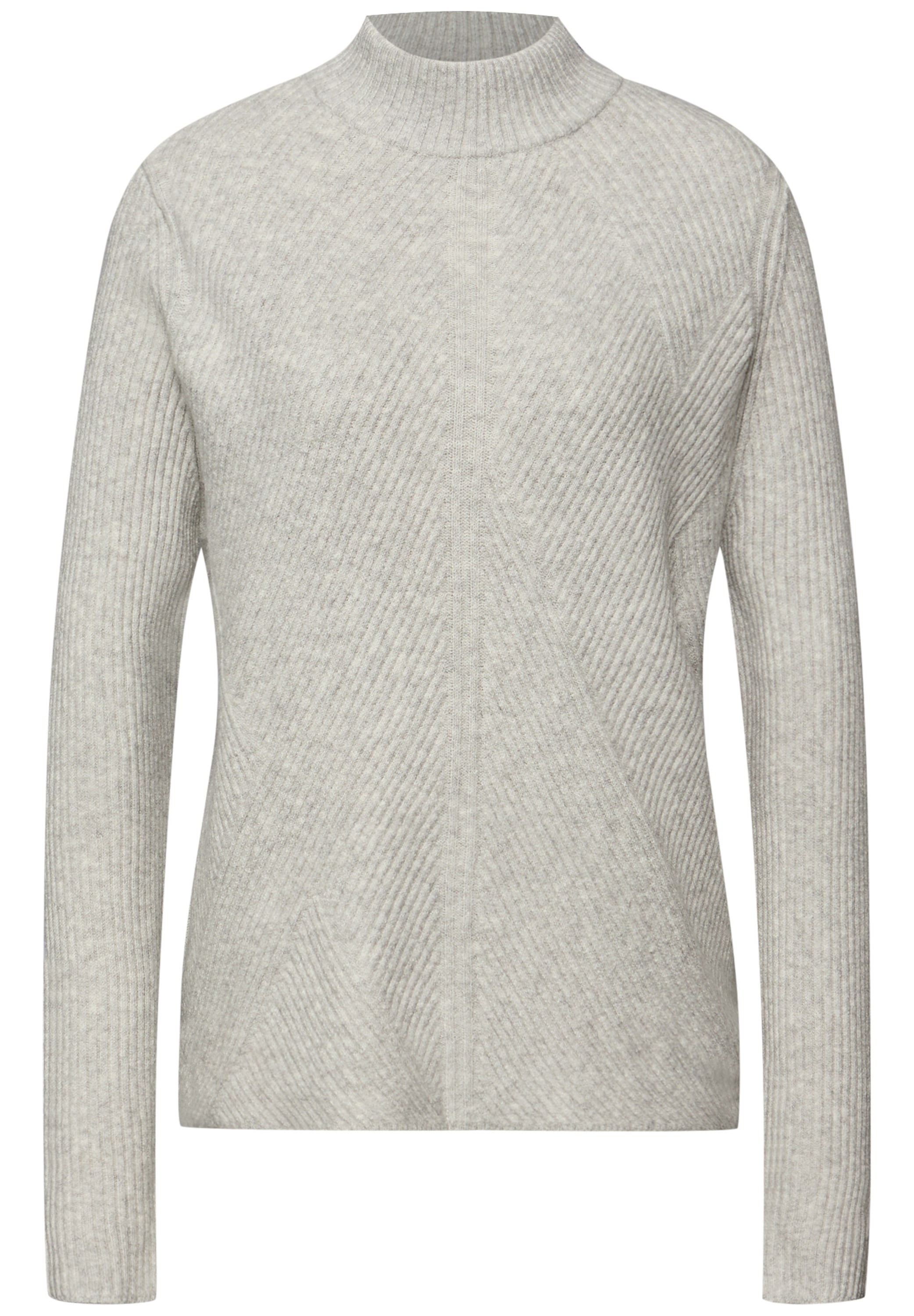 STREET ONE Stehkragenpullover mit dezentem Strukturmuster