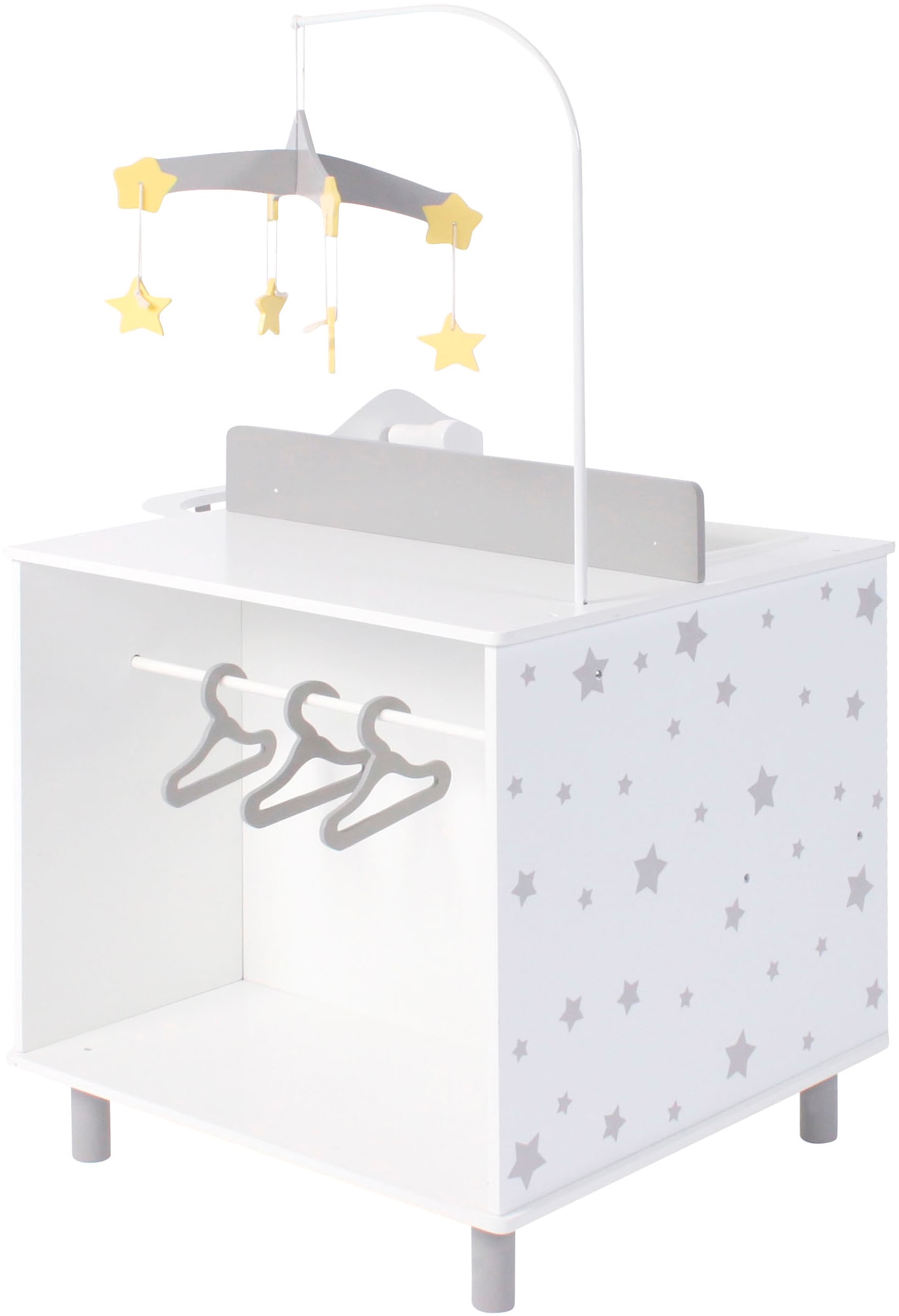 CHIC2000 Puppenwickeltisch »Puppen-Wickelstation Stars grey«, mit Mobile