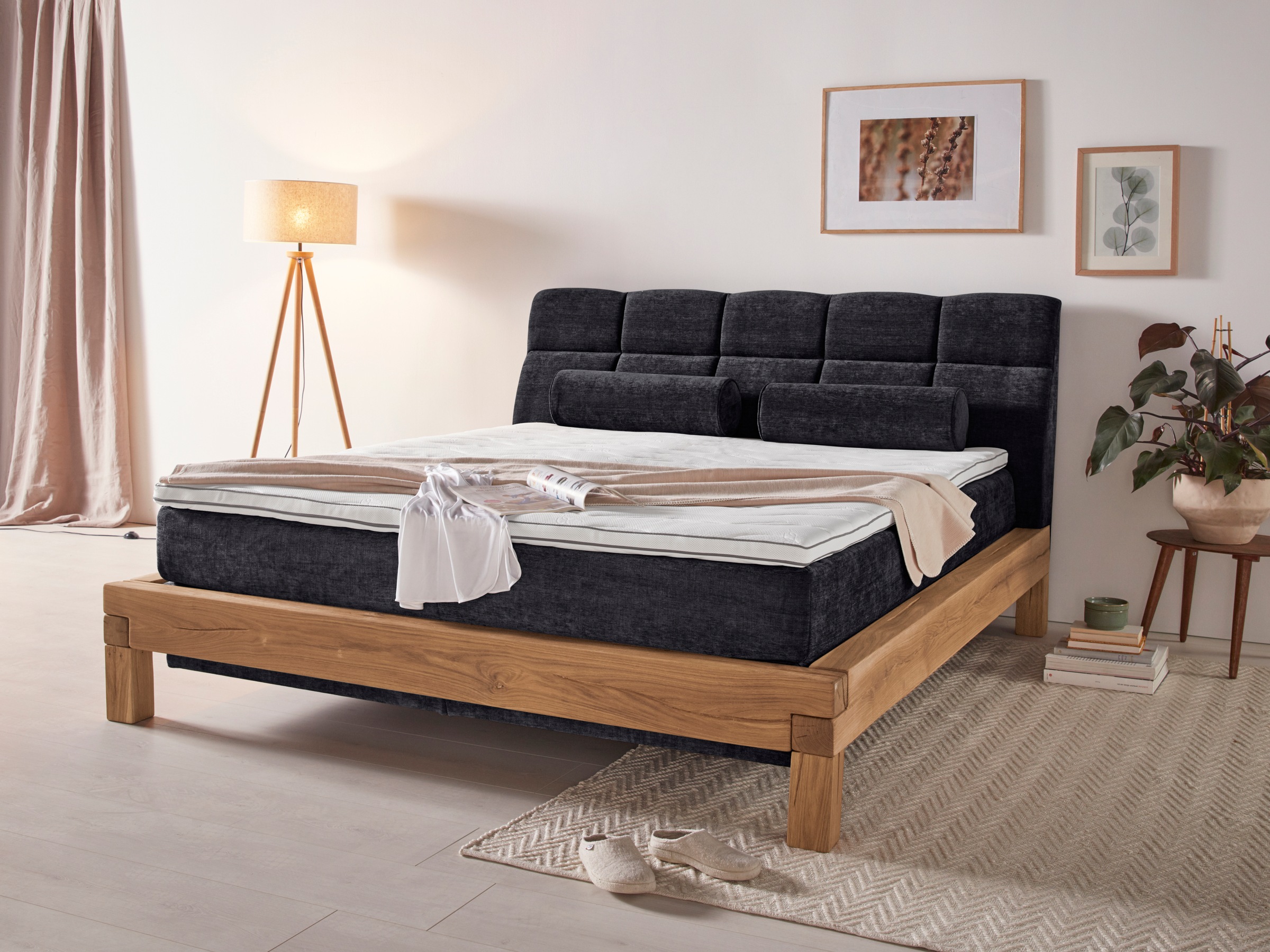 Home affaire Boxspringbett »Villads« Liegefläche: 180/200 cm, Inside-Boxspring-Unterbau, recycelte Stoffe