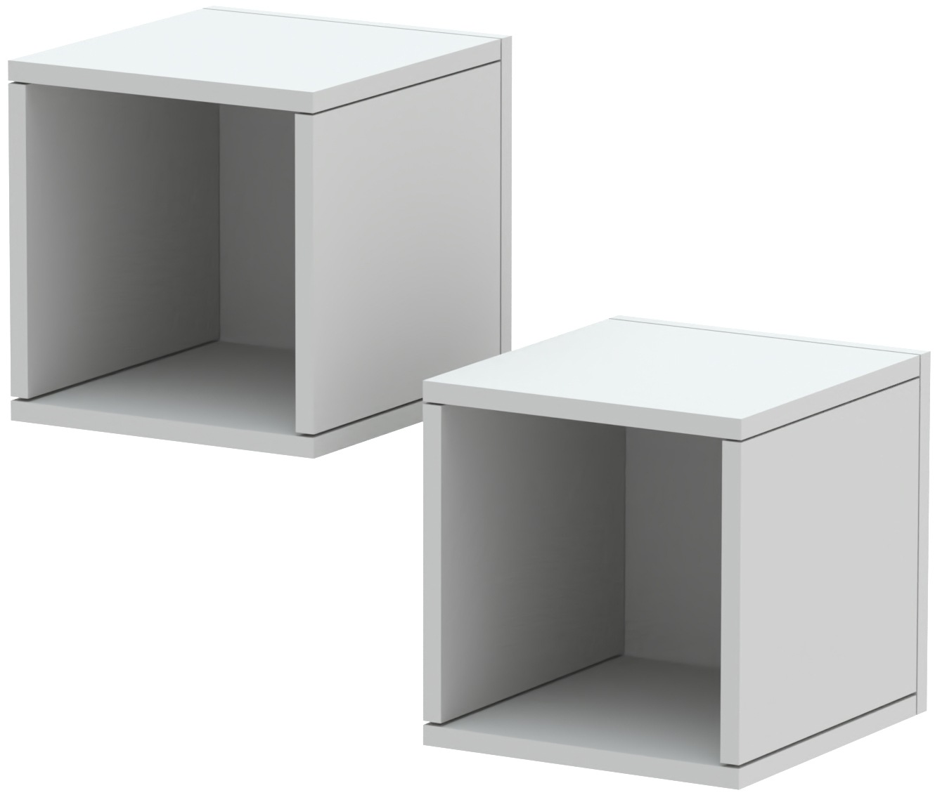 Home affaire, Wandregal »Infinity« Set, 2 kleine Würfelregale, 2 Stk. tlg. Würfelregal 2er-Set, Breite 28 cm, Höhe 29 cm, Kreidegrau, FSC -