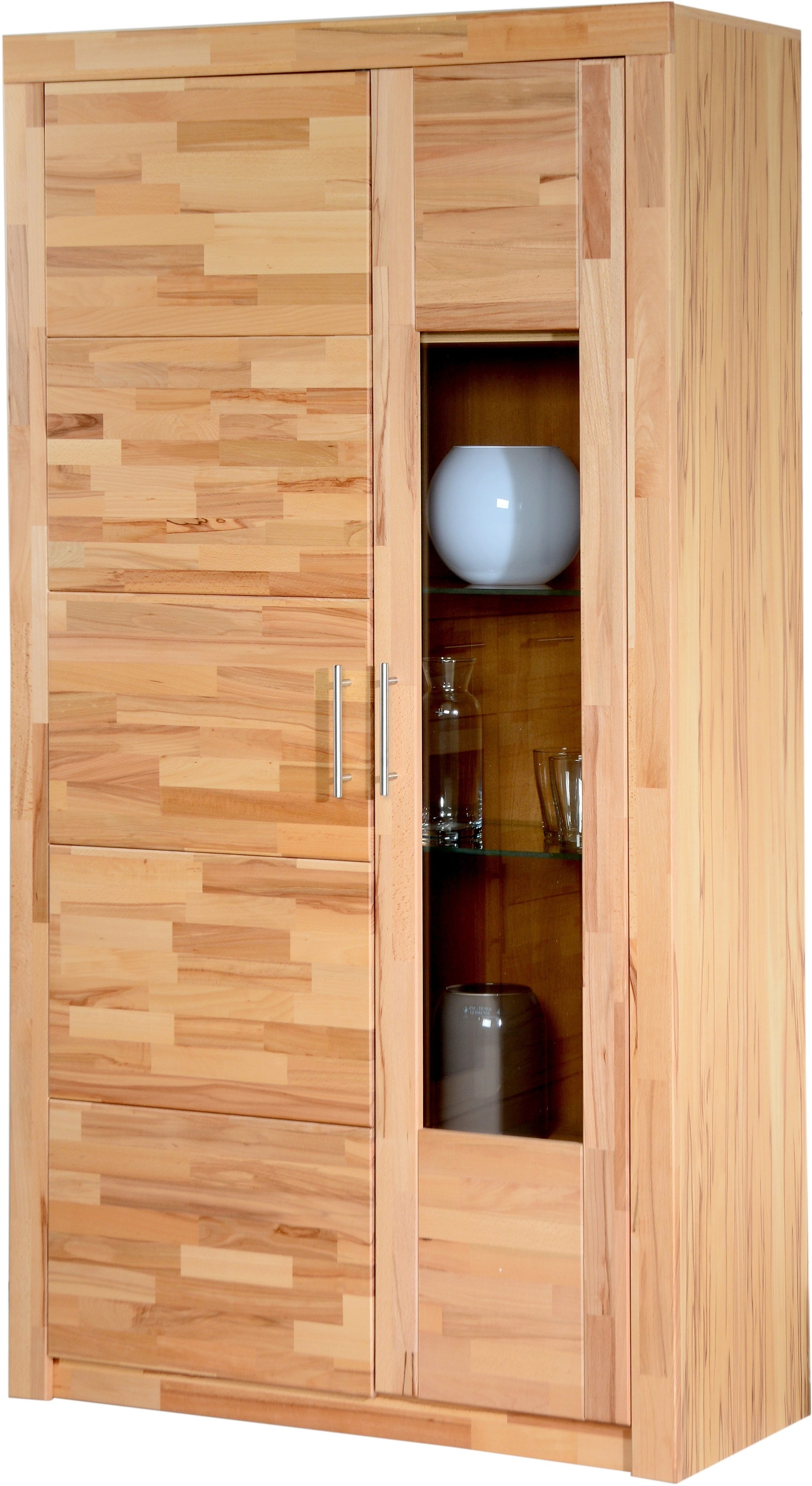 VOGL Möbelfabrik Vitrine »Toronto«, in 2 Breiten Breite 52 und Breite 105 cm, teilmassiv, Rahmenoptik