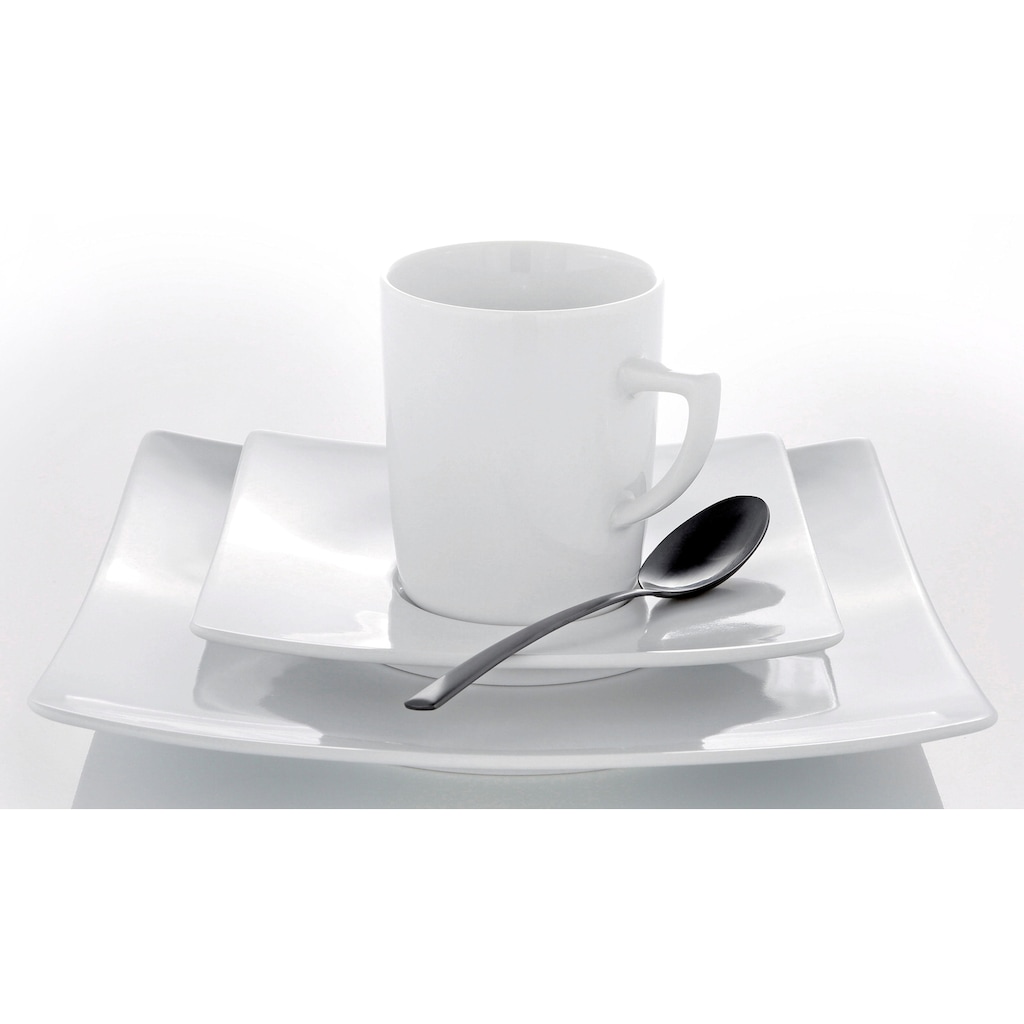 CreaTable Kombiservice »Geschirr-Set NEW ELEGANCE«, (Set, 30 tlg., Kaffeeservice und Tafelservice im Set, für 6 Personen), Service, weiß, 30 Teile, für 6 Personen