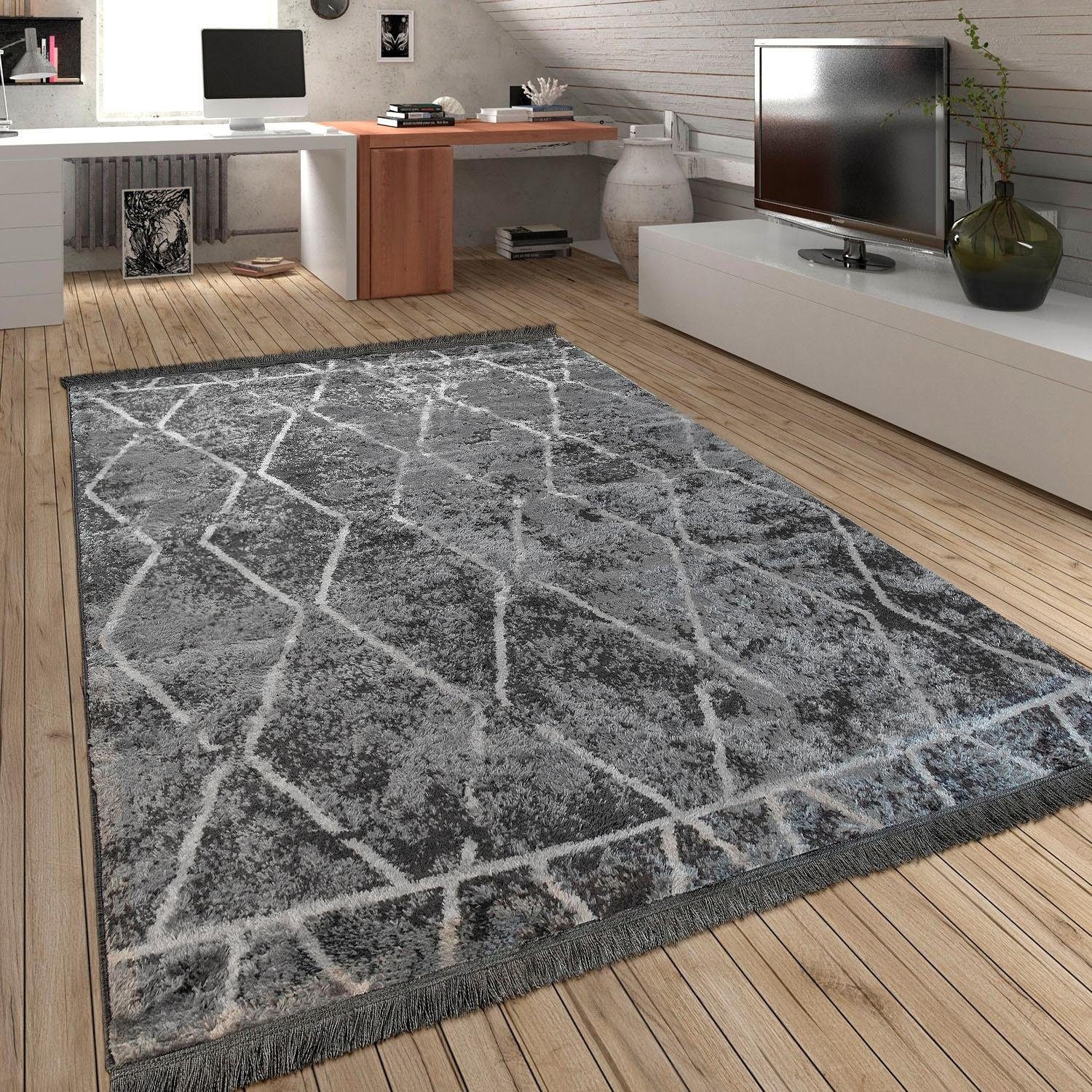 Design, Muster, Fransen Teppich mit Home Paco rechteckig, Rauten »Kelim 310«, Scandi