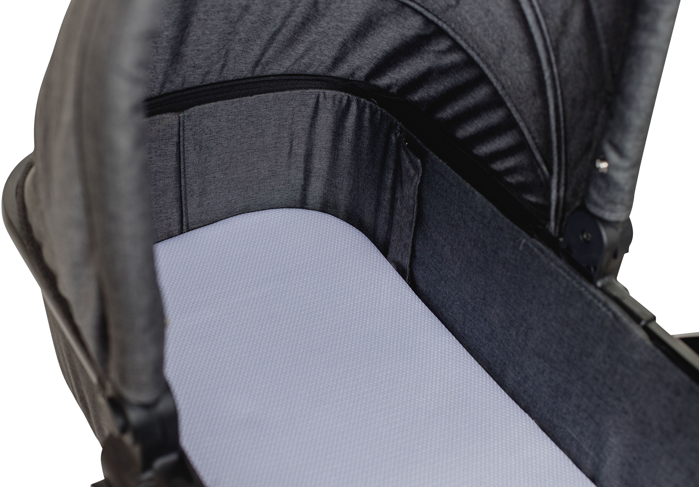 BabyGo Kombi-Kinderwagen »Simplex AIR 3in1, Grey melange«, 15 kg, inkl. Babywanne + Matratze, Sportaufsatz, Babyschale & Wickeltasche