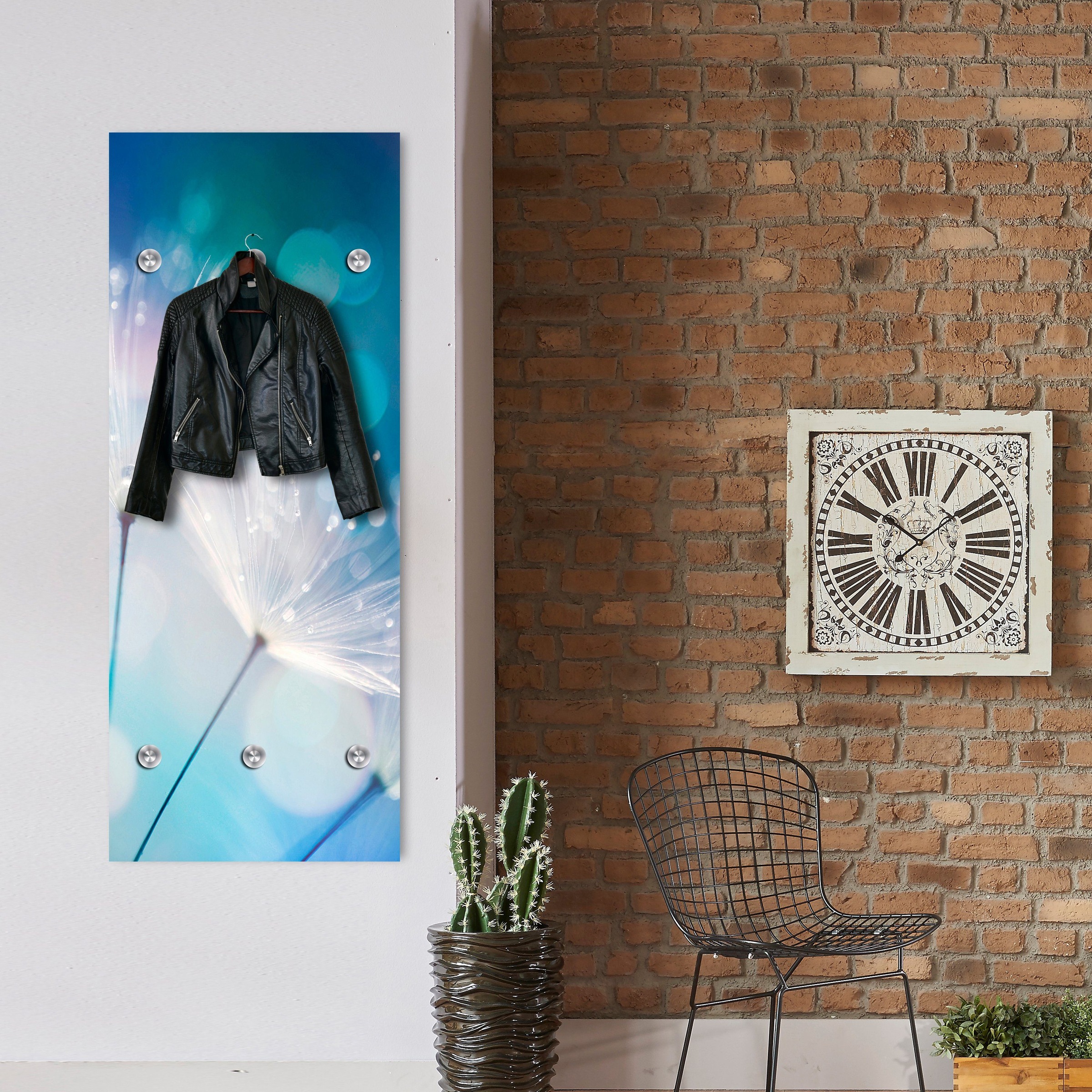 queence Garderobenleiste »Blüte« mit 6 Haken, 50 x 120 cm