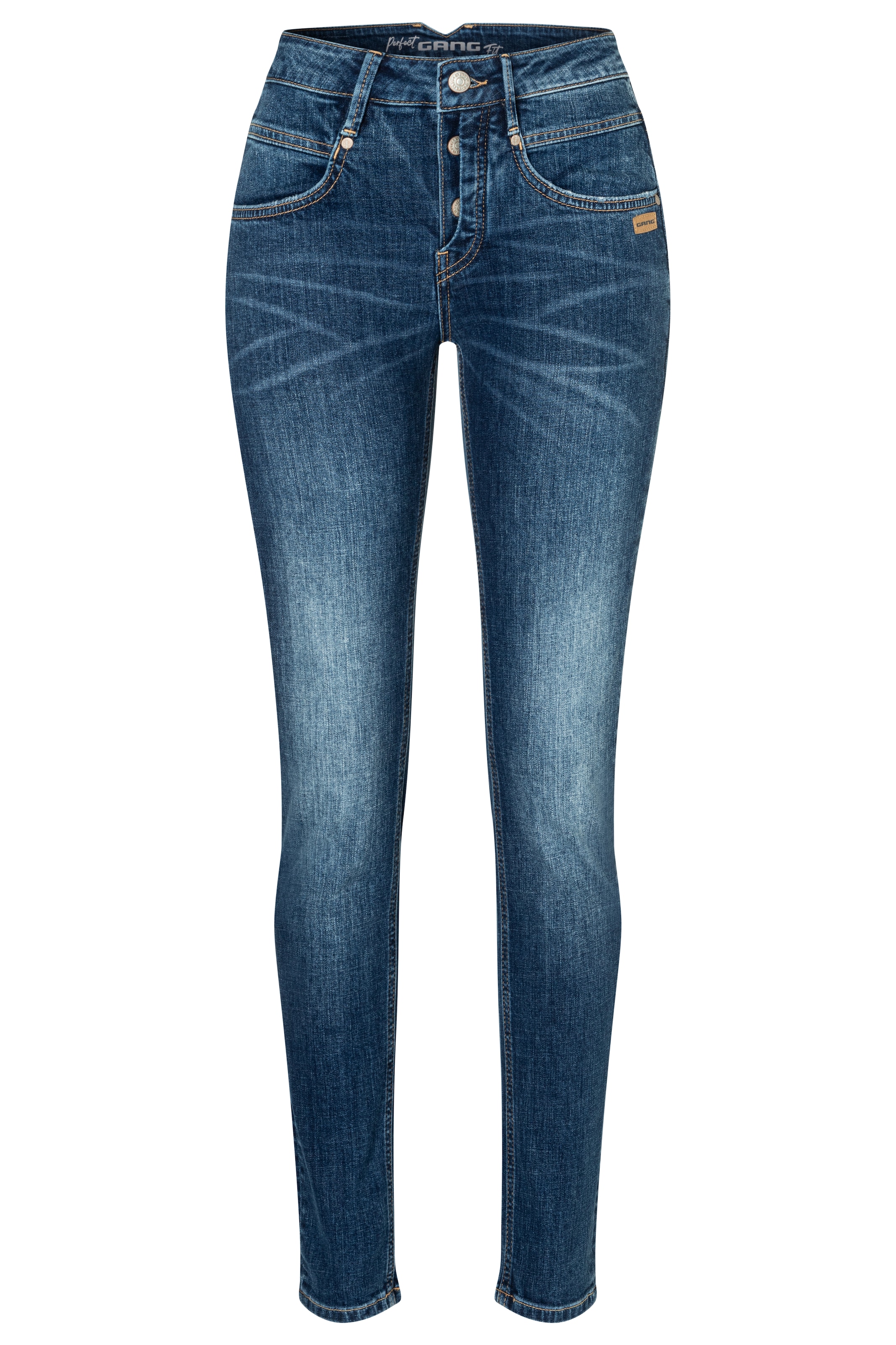GANG Skinny-fit-Jeans »94MEDINA« mit stylischer halb offener Knopfleiste