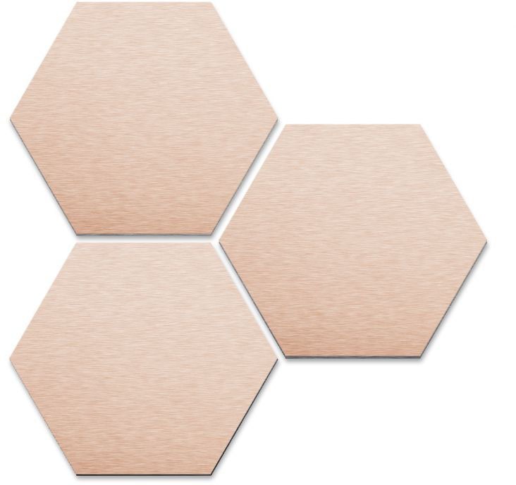 auf Kupfer kaufen Wall-Art 3 Set Wandbild«, »3er St.) Hexagon Metallbild (Set, Raten
