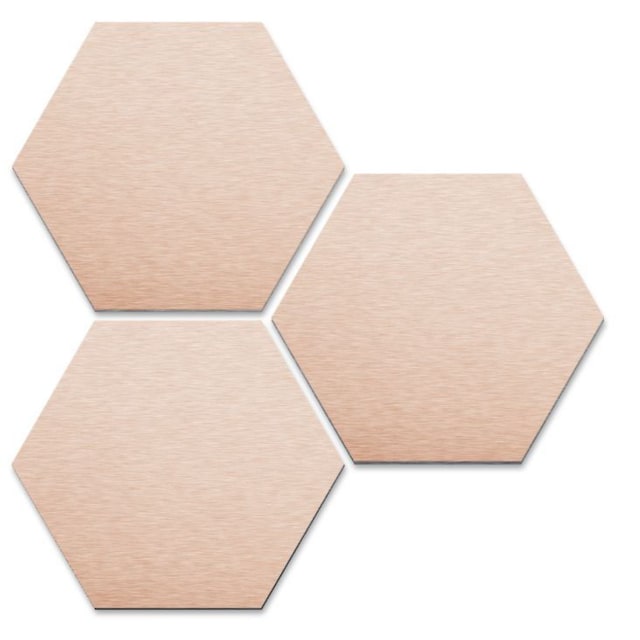 Wall-Art Metallbild »3er Set Hexagon Kupfer Wandbild«, (Set, 3 St.) auf  Raten kaufen