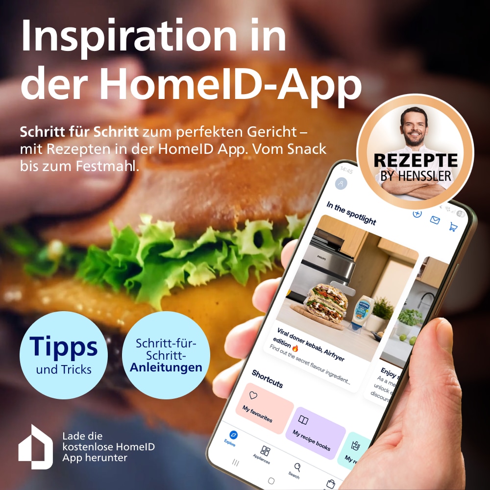 Philips Heißluftfritteuse »NA555/00 Steam Airfryer 5000 Series Dual Basket, 9L Kapazität (3L+6L)« 2750 W mit Dampfgar-Funktion; Silber/Edelstahl