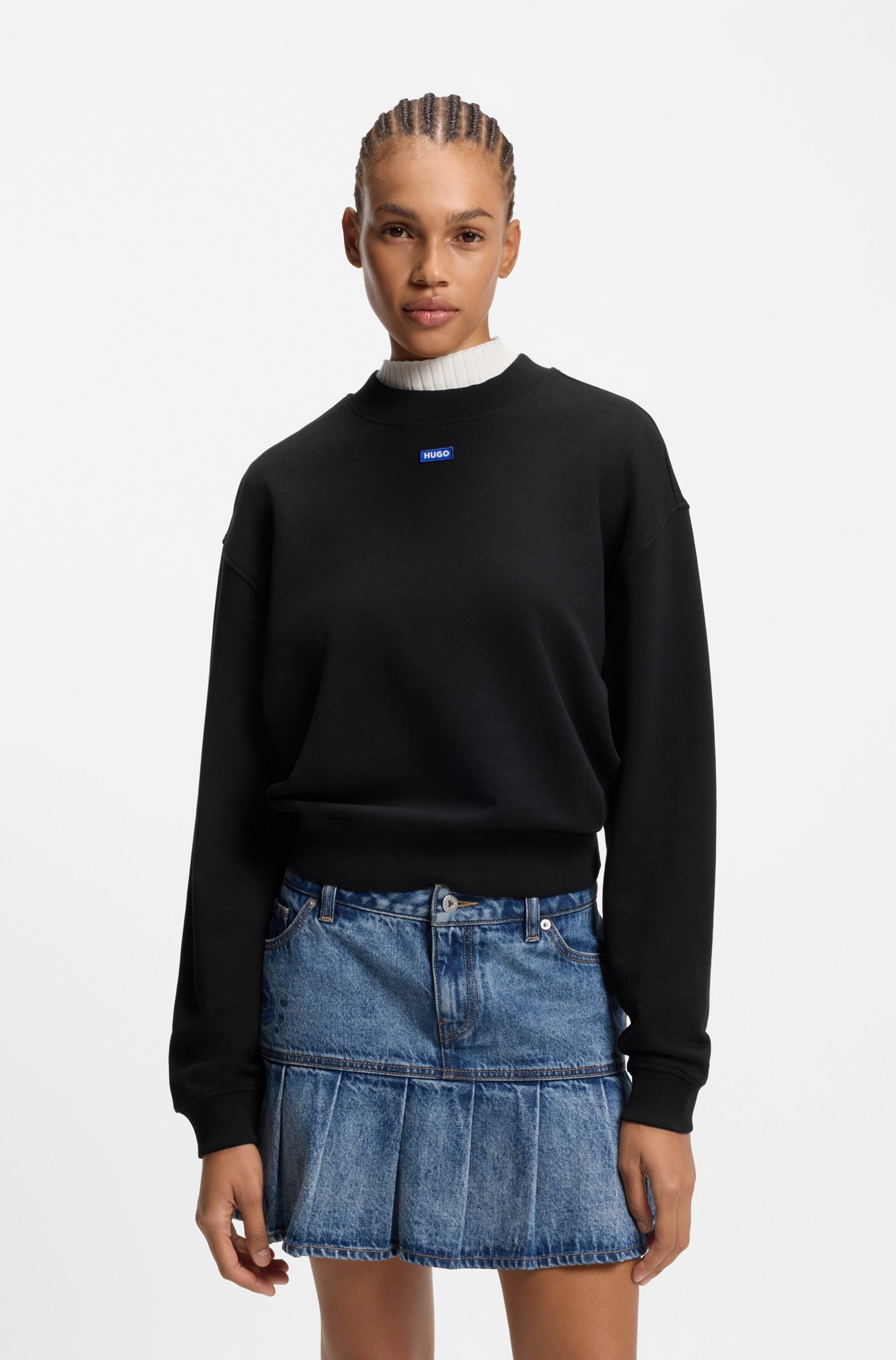 HUGO Blue Sweatshirt »Delessa«, mit Logoaufnäher