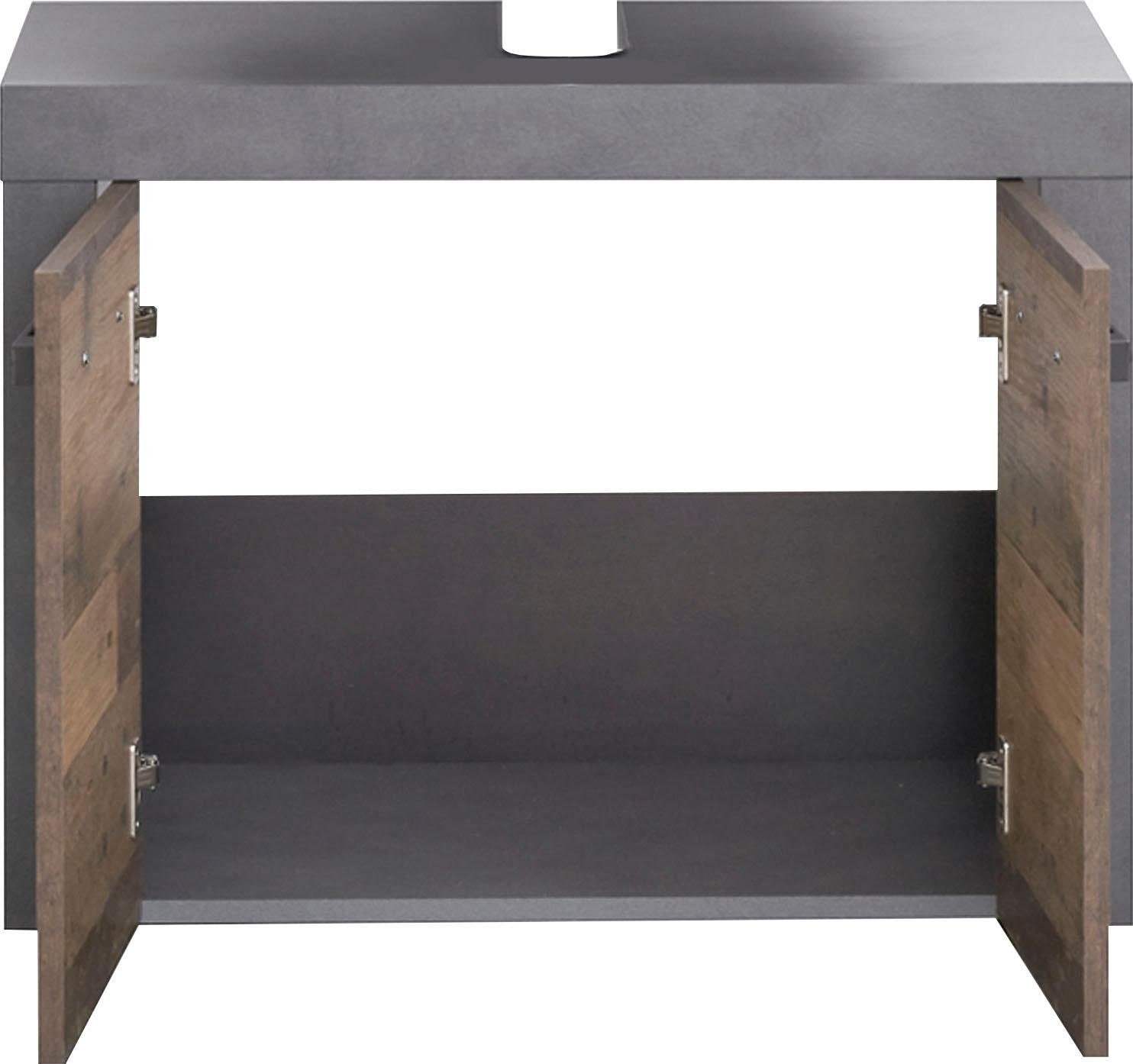 INOSIGN Waschbeckenunterschrank »Ilana« moderner Industrial Style