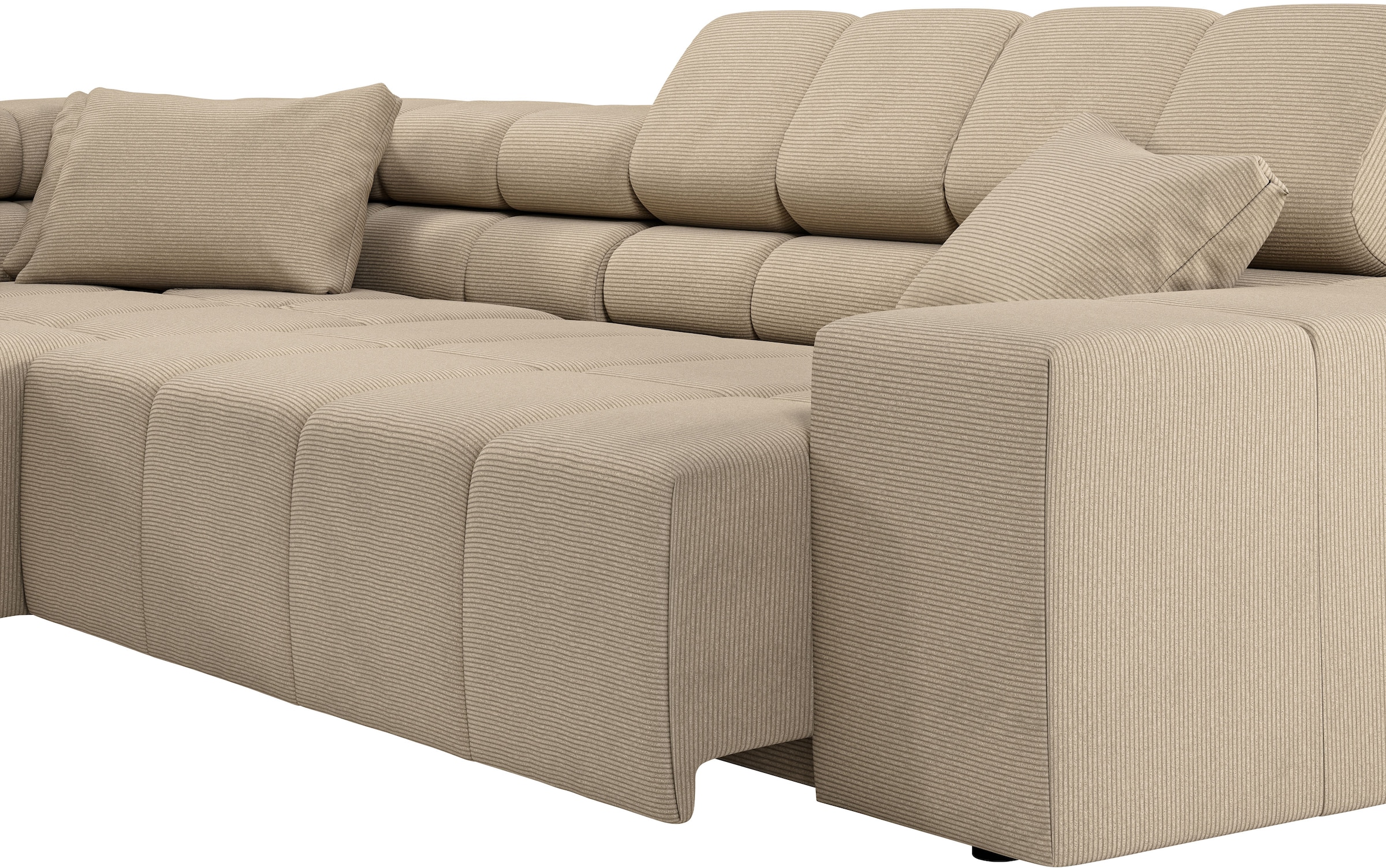 INOSIGN Ecksofa »Ancona incl. Kopfteilverstellung, Breite 319cm, L-Form«, wahlweise motorische Sitztiefenverstellung, auch in Cord + Easy Care