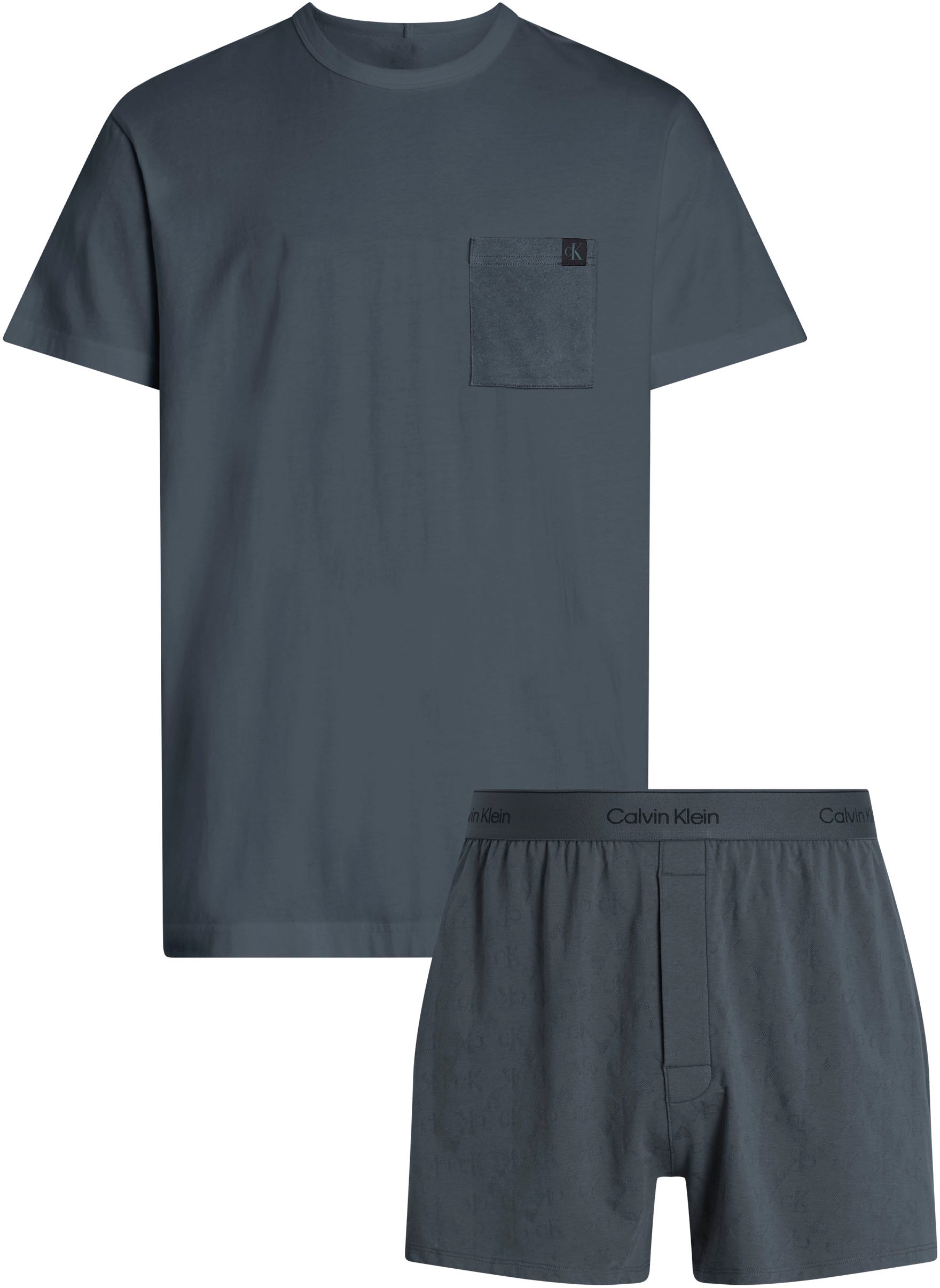 Calvin Klein Underwear Shorty »S/S BOXER SET«, (Set, 2 tlg.), mit Brusttasche