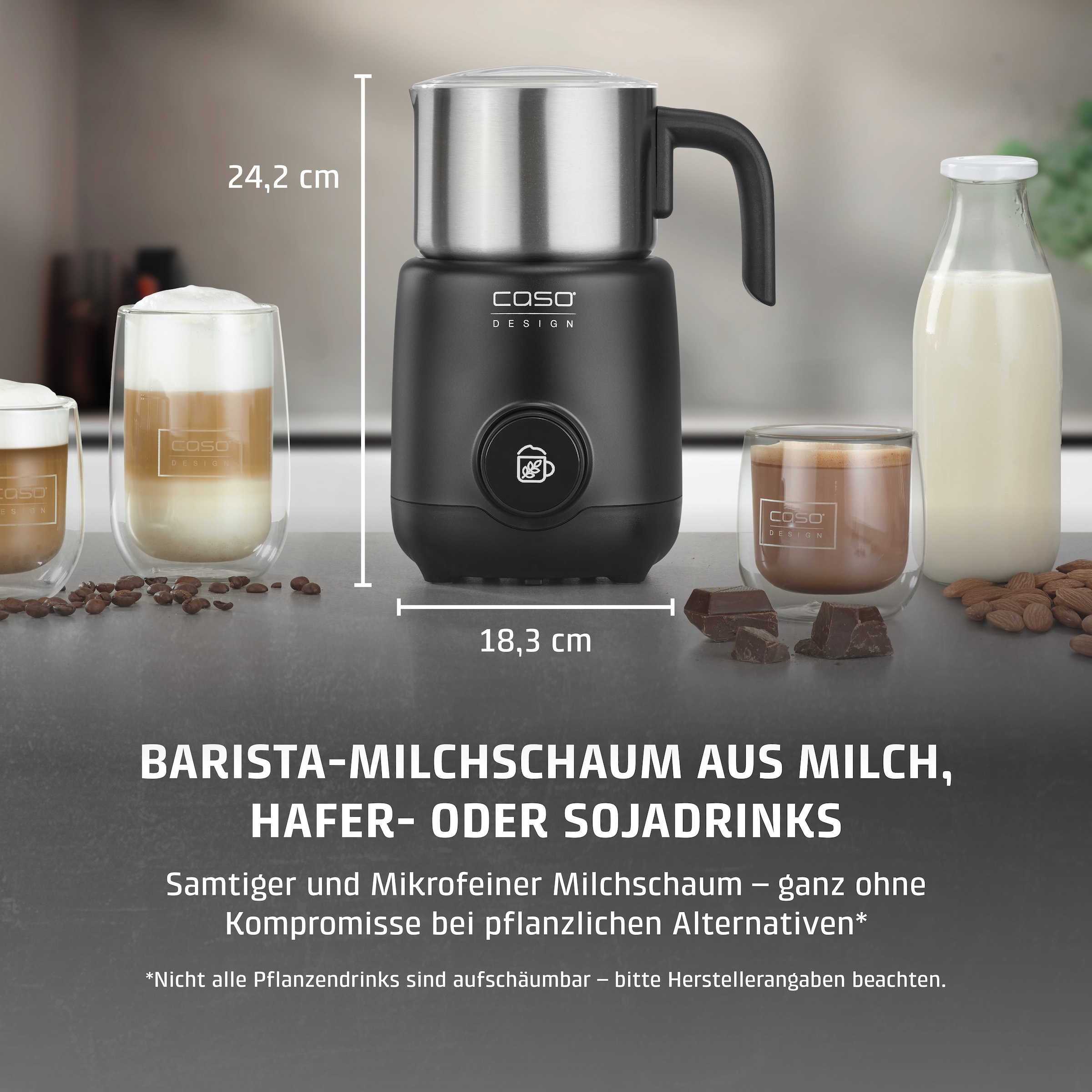 Caso Milchaufschäumer »1667 PremiumLatte XL« 550 W Induktionstechnologie: Kein Anbrennen,präzise und gleichmäßige Erwärmung Milchschaumbehälter, Deckel und Rühreinsatz spülmaschinengeeignet