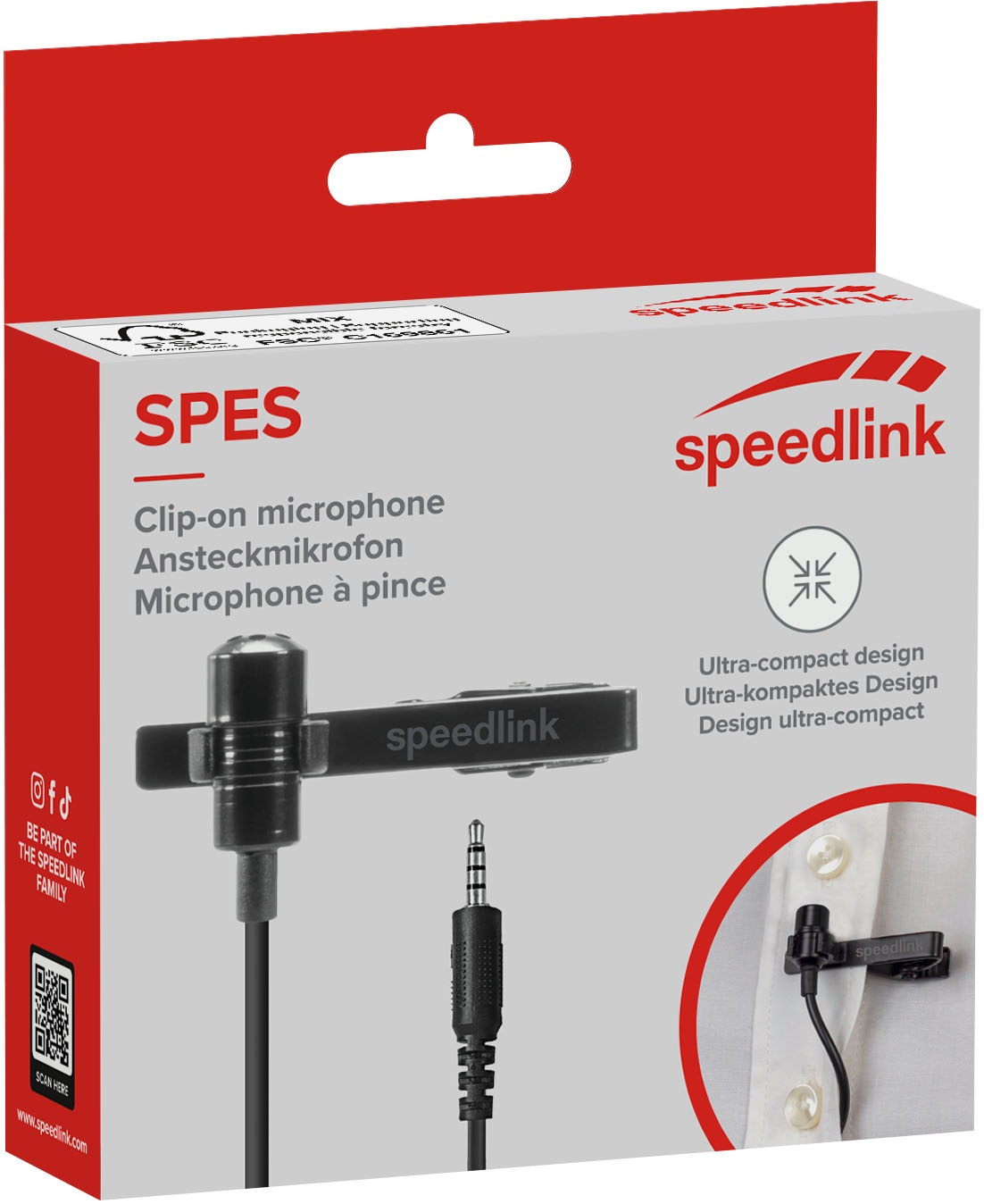 Speedlink Mikrofon »SPES Clip-On«, Clip-On