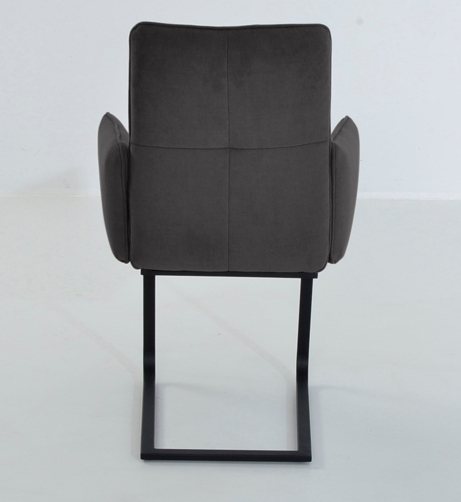 K+W Komfort & Wohnen Freischwinger »6502«, Aqua Clean, Freischwinger mit Armlehnen, Flachstahlkufe in schwarz