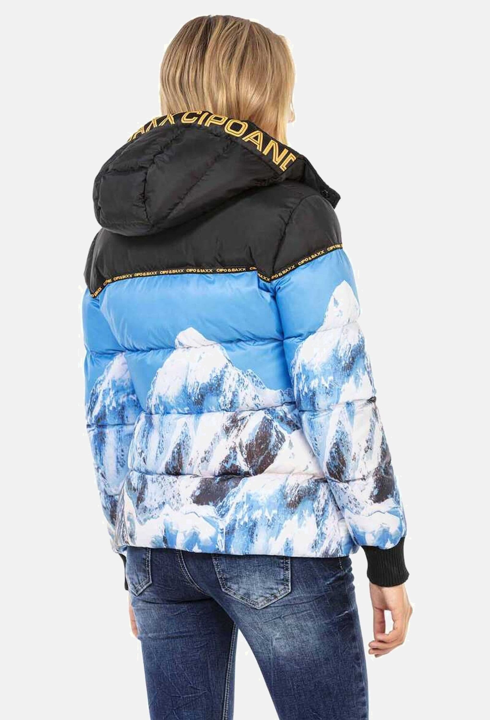 Cipo & Baxx Winterjacke »Cipo & Baxx Jacke« mit Kapuze mit auffäligem Print, WM119