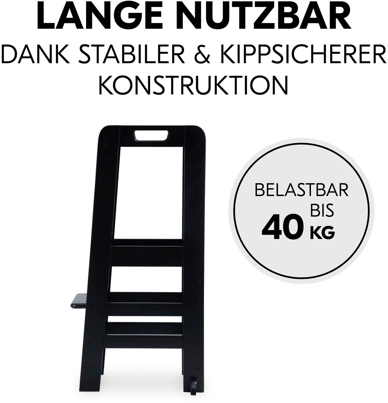 Hauck Stehhilfe »Lernturm Learn N Explore, Black«, FSC® - schützt Wald - weltweit