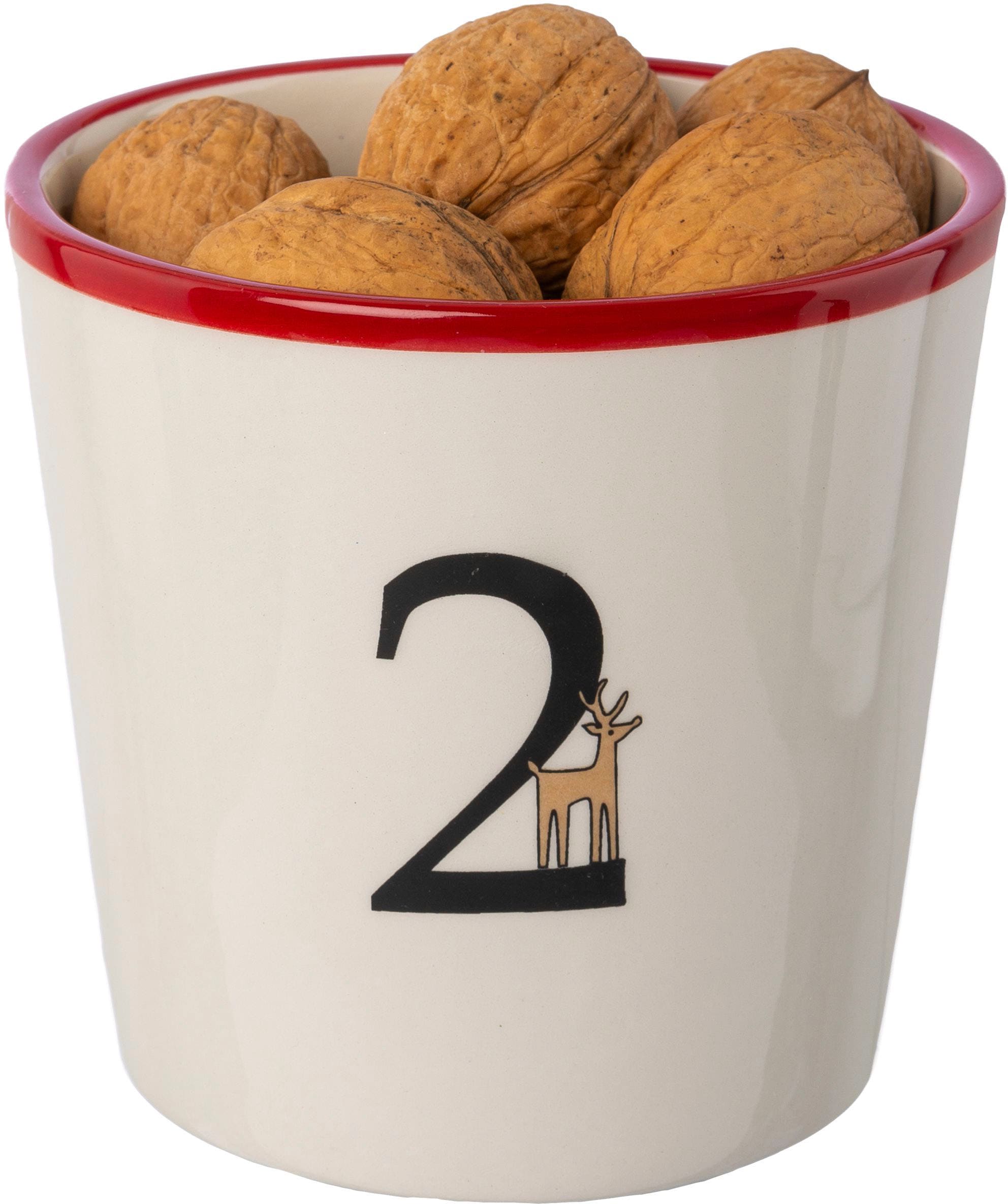 Creativ deco Kerzenhalter »Stabkerzenhalter für die Adventszeit, Weihnachtsdeko« Becher aus Keramik mit Cover 1 bis 4, Höhe ca. 10 cm, Adventsleuchter