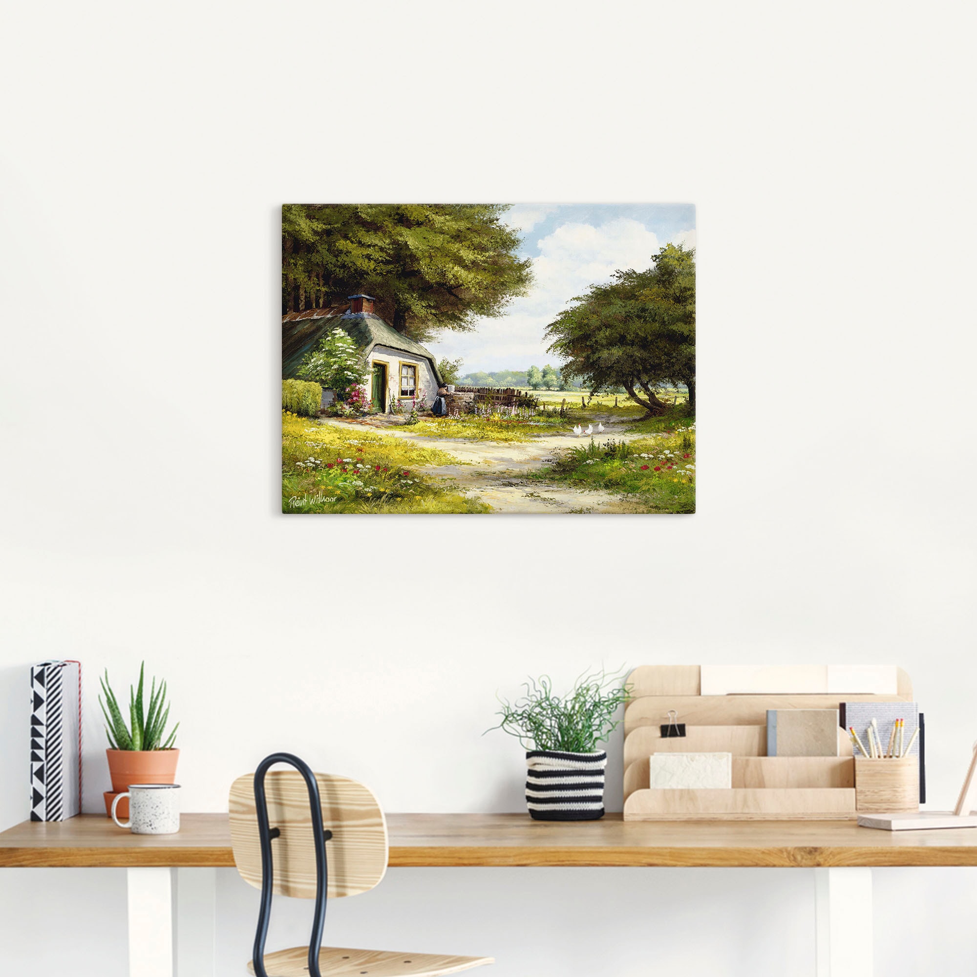 Artland Leinwandbild »Bauernhaus« Garten 1 Stk. tlg. auf Holzrahmen gespannt