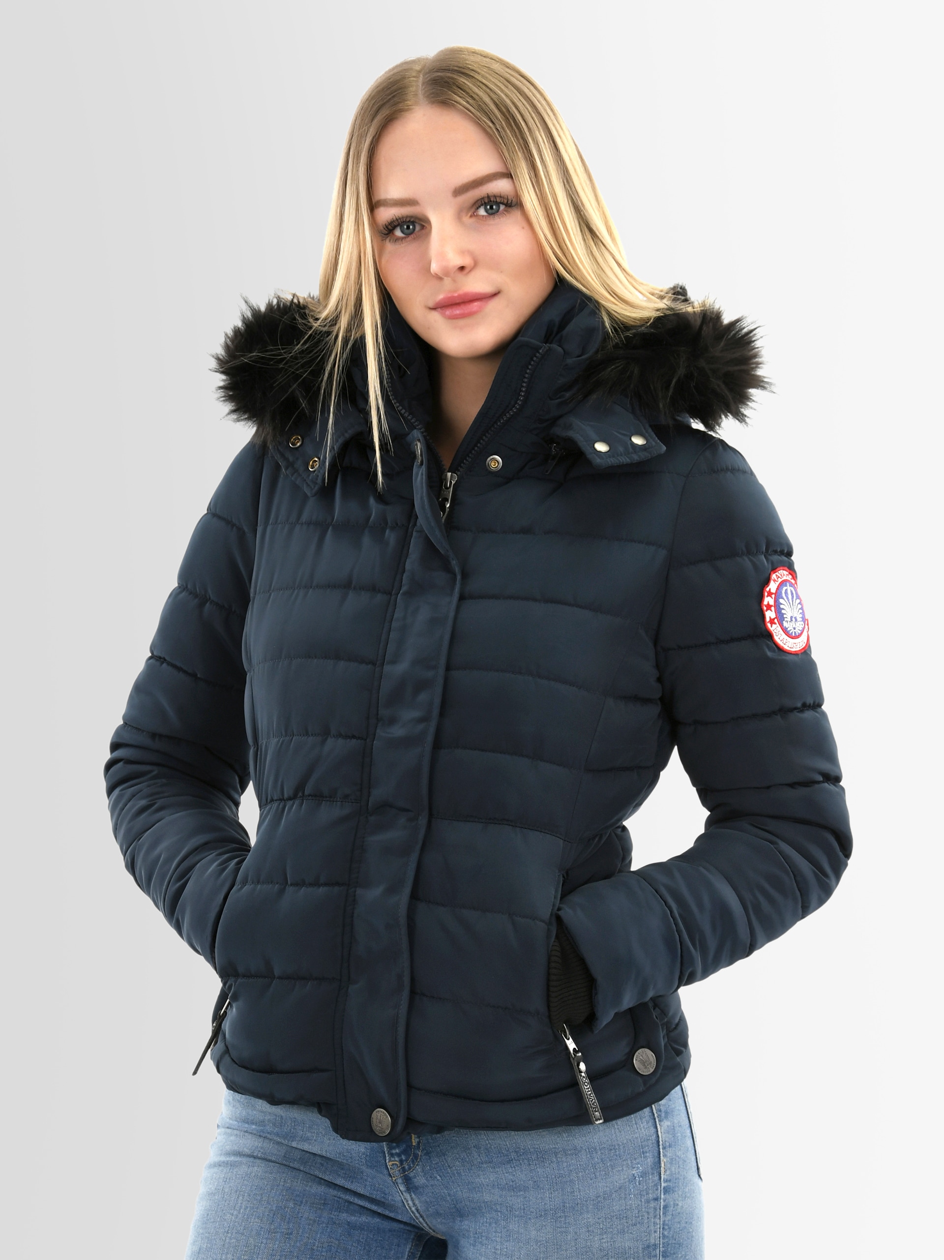 Navahoo Steppjacke »Navahoo Chloe warme Damen Winter Jacke Parka Mantel Stepp Kurzjacke gefüttert NEU B301«
