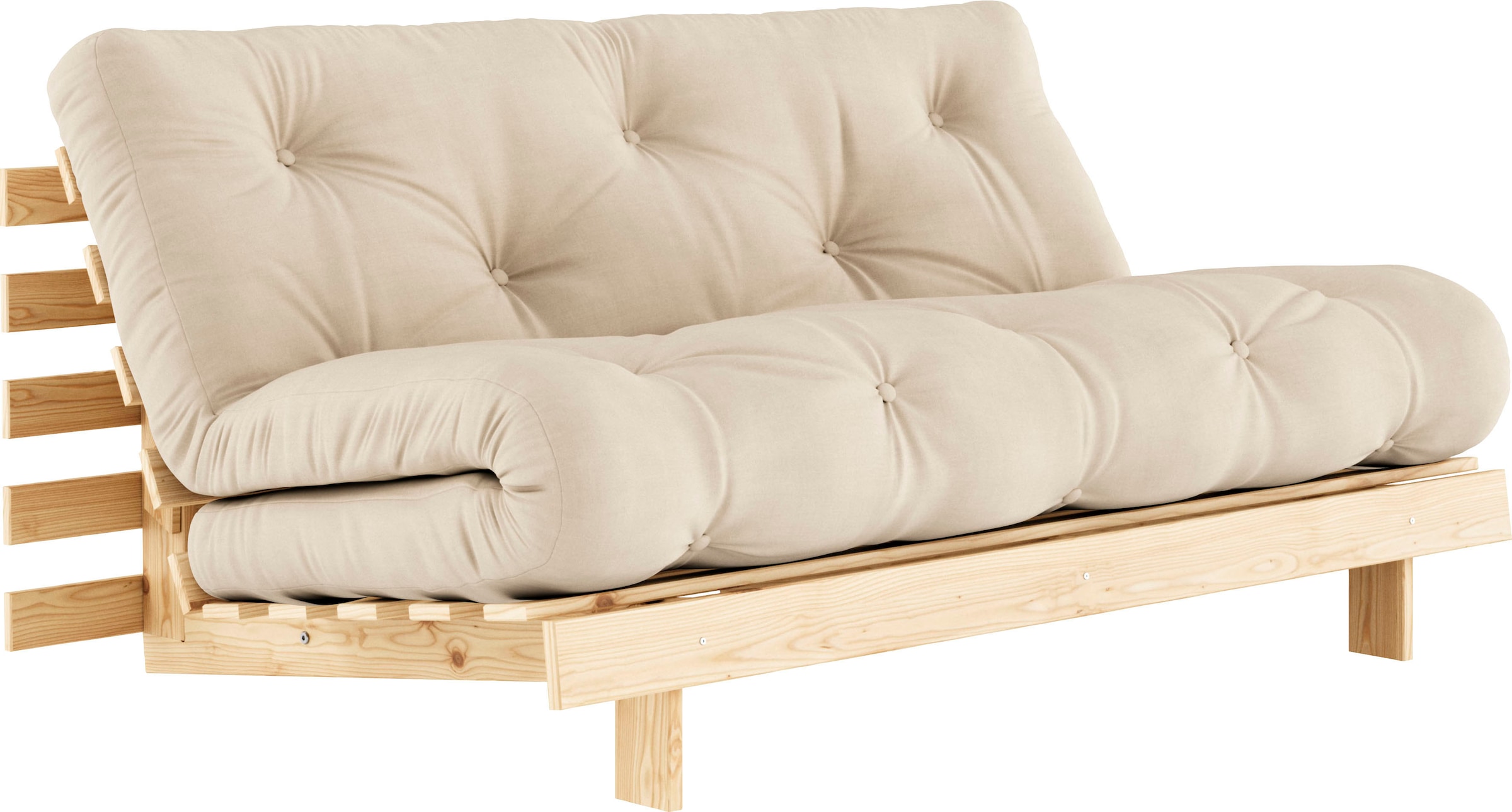 Karup Design Daybett "Roots Sofa Bed, Schlafsofa, Bettfunktion, FSC-Massivholz" Inkl. Futonmatratze, Made in Europe, langlebig, B: 140 oder 160 cm