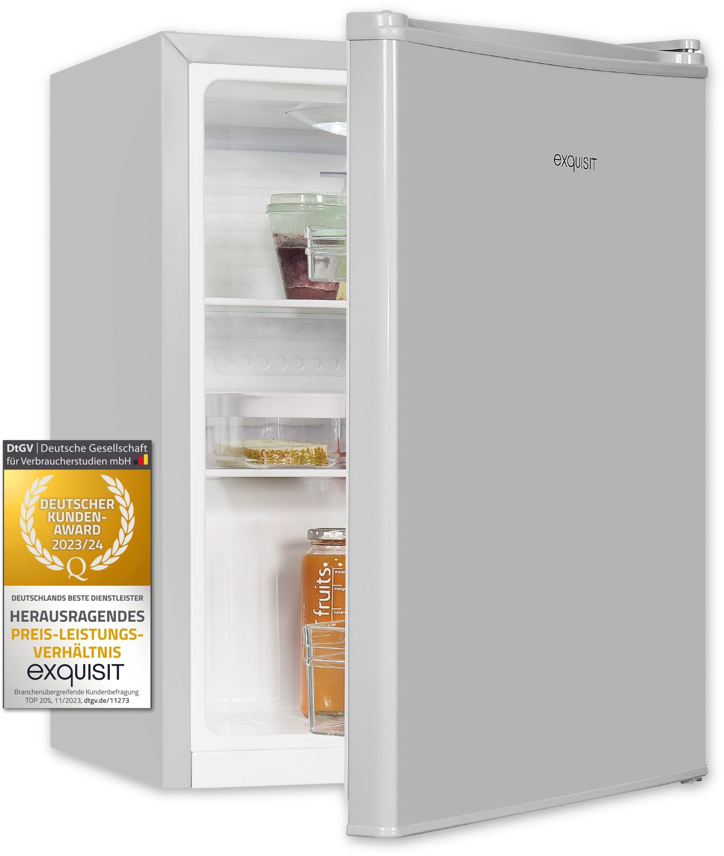 exquisit Kühlschrank »KB60-V-090E grau«, 52 L Volumen