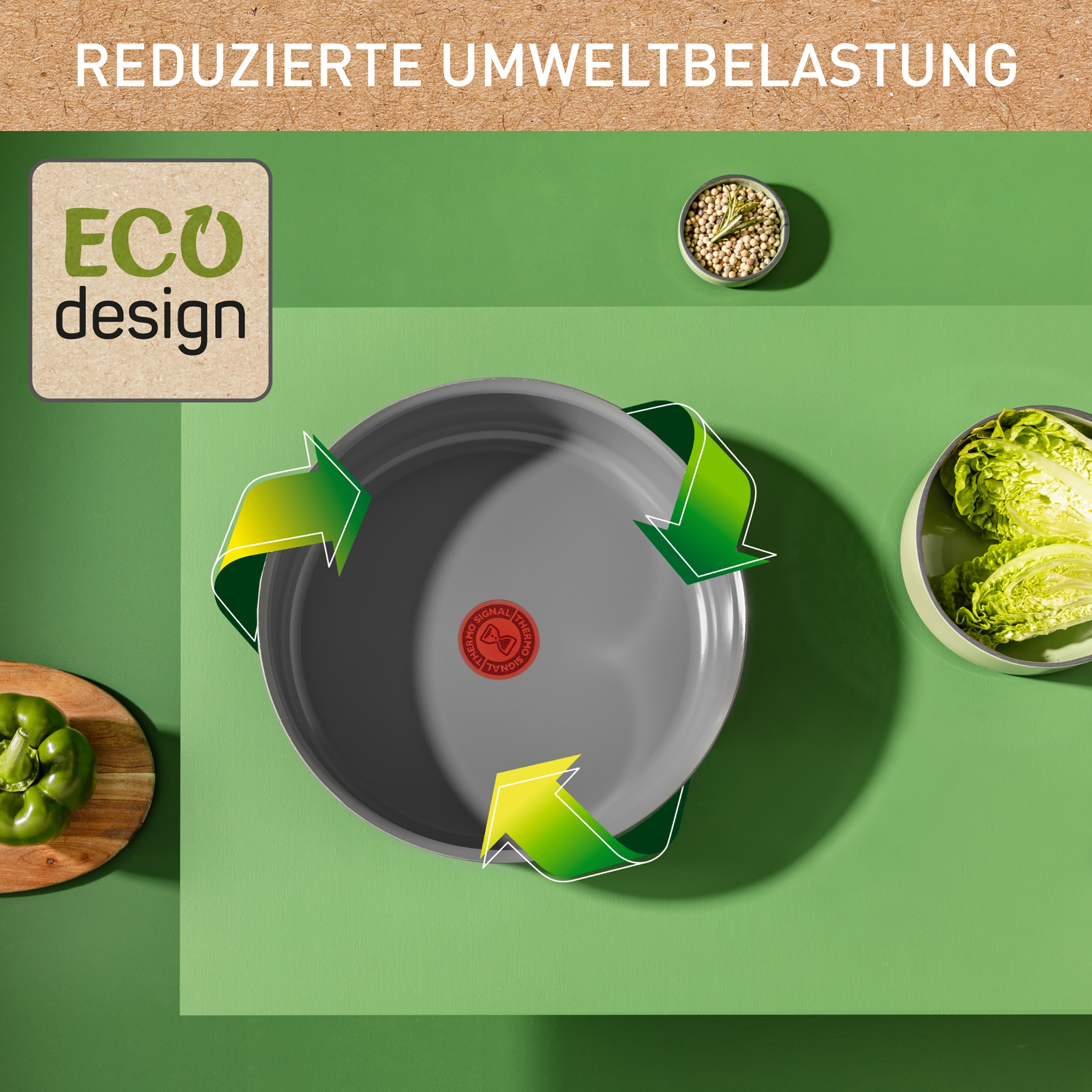 Tefal Pfannen-Set »Ingenio Renew« Aluminium Set, 11 Stk. tlg. abnehmbarer Griff, Antihaftversiegelung, Thermo-Signal, Induktion
