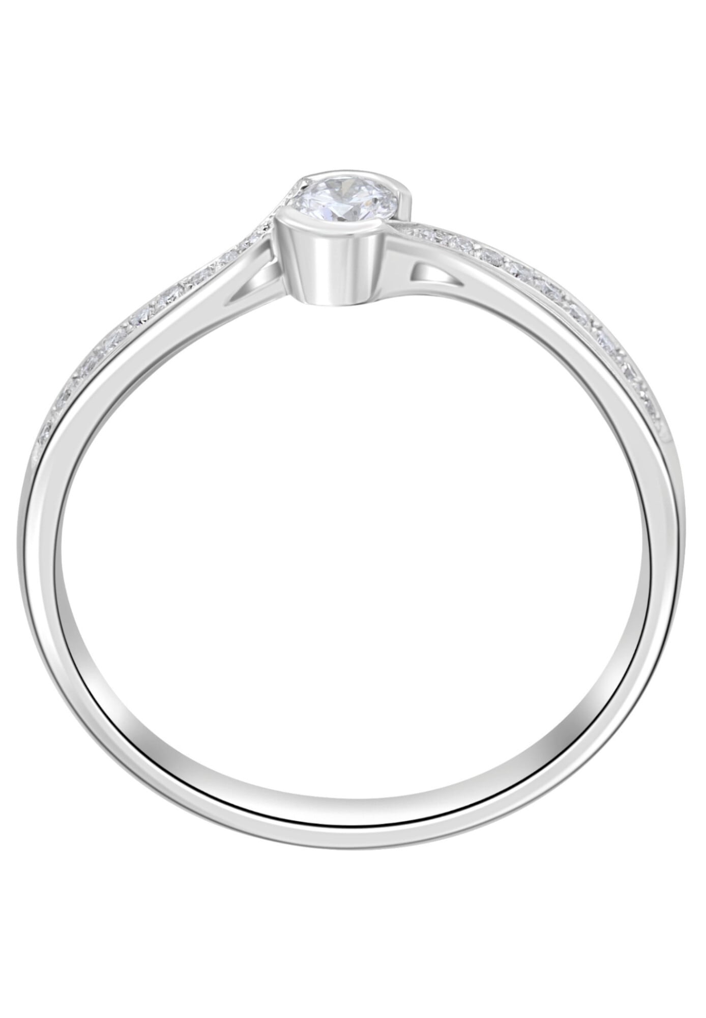 ONE ELEMENT Diamantring »0,20 ct Diamant Brillant Memoire mit Center Ring aus 585 Weißgold«