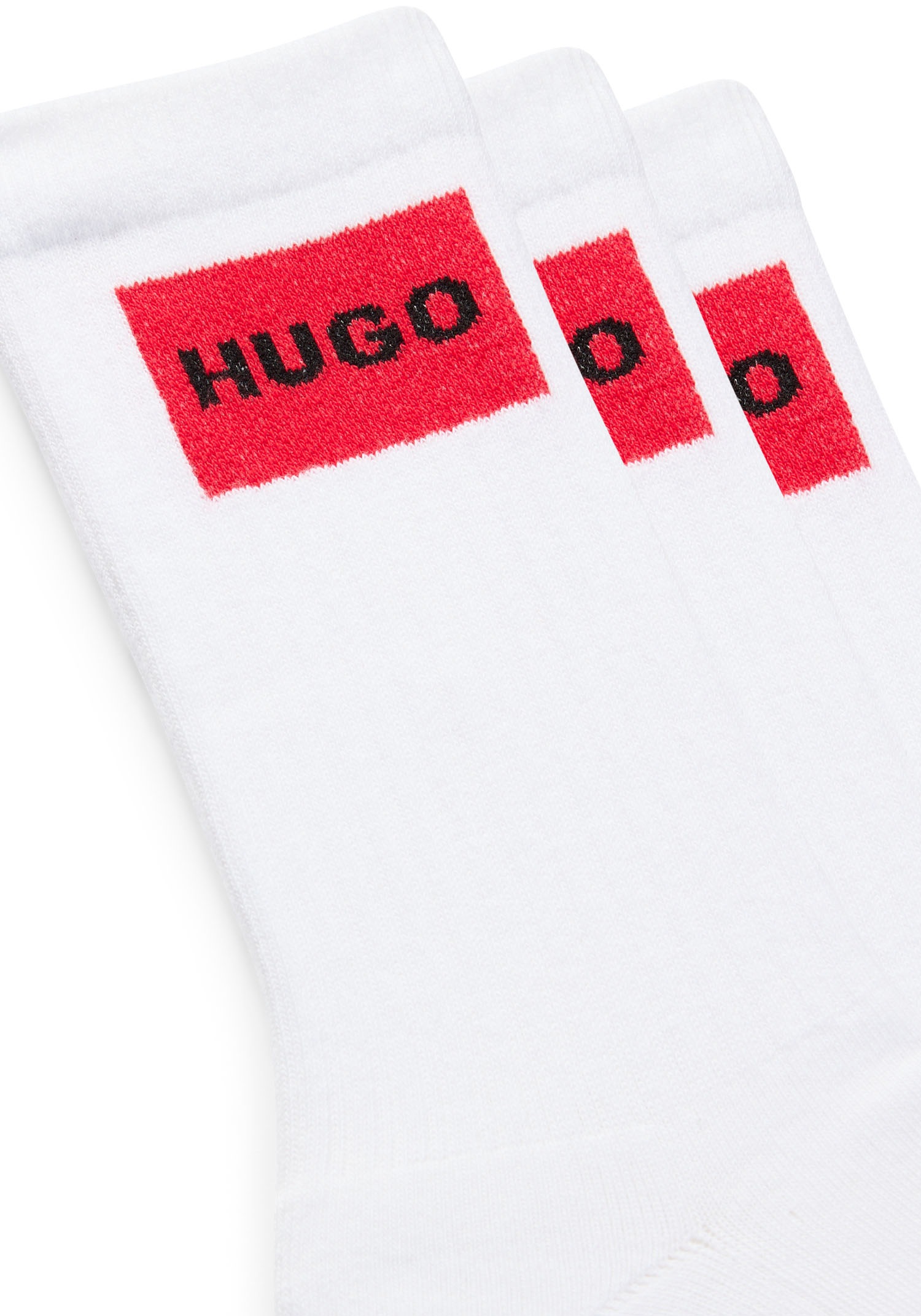 HUGO Underwear Freizeitsocken »3P QS RIB LABEL«, (Packung, 3 Paar, 3er), mit kontrastfarbenen HUGO Logo
