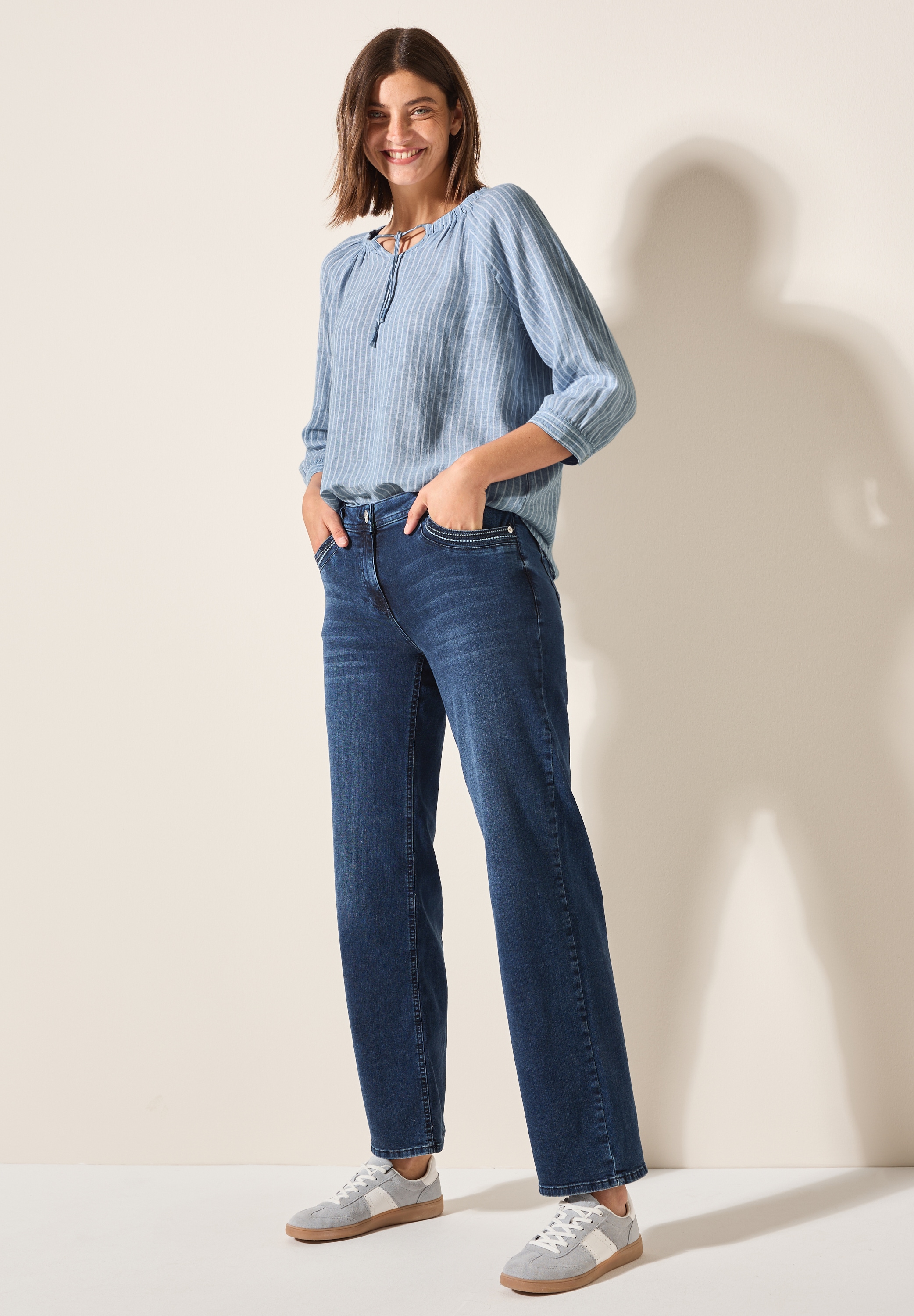 Cecil Shirtbluse, 3/4-Arm in Streifen-Optik
