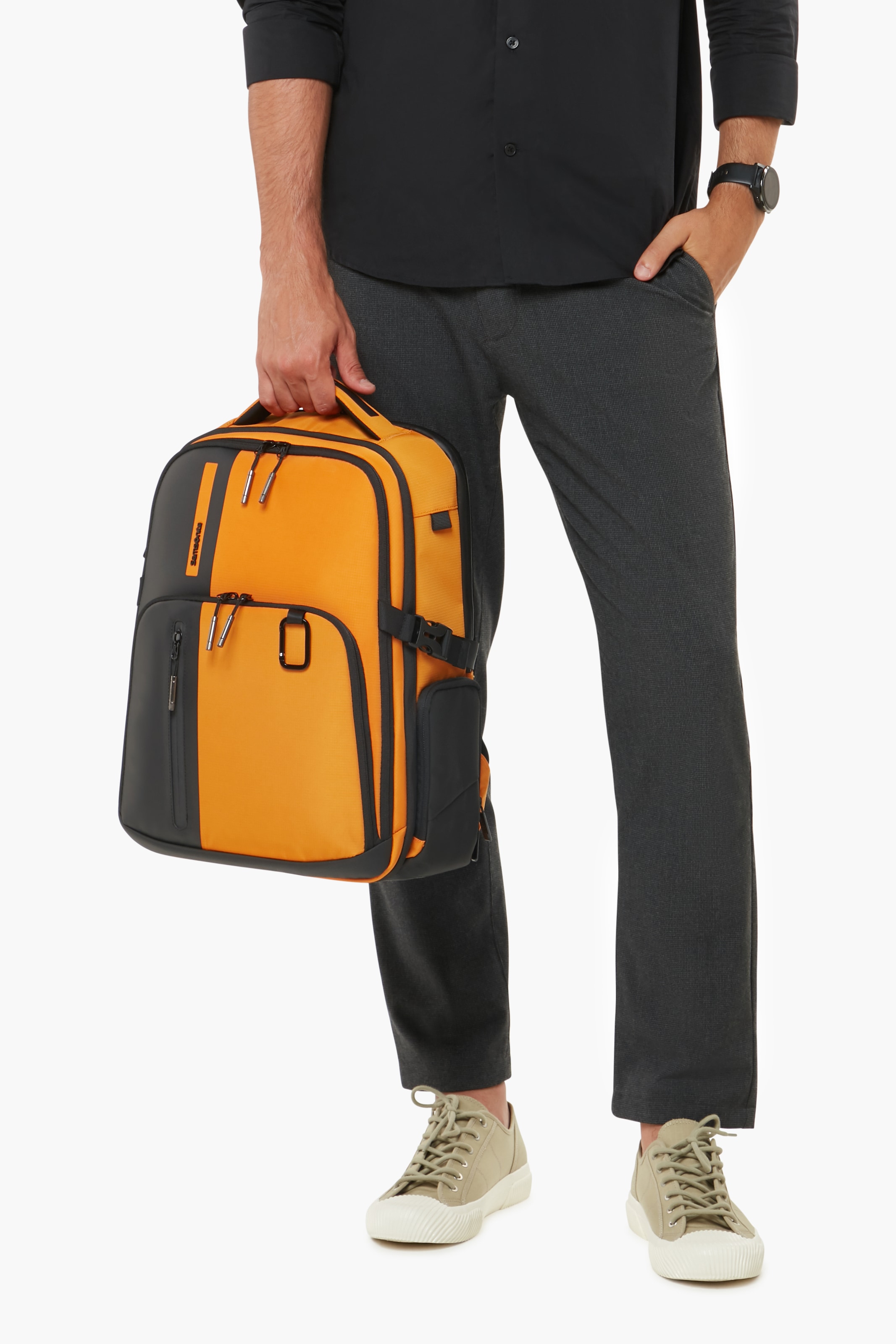 Samsonite Daypack "BIZ2GO" reflektierende Details Unisex Rucksack mit Kontrastbesätzen und reflektierende Details