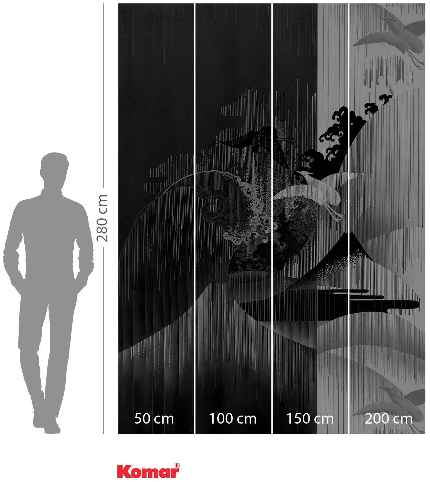 Komar Vliestapete »Digitaldruck Vlies -  Yin Yang - Größe 200 x 280 cm« bedruckt glatt Wohnzimmer, Schlafzimmer