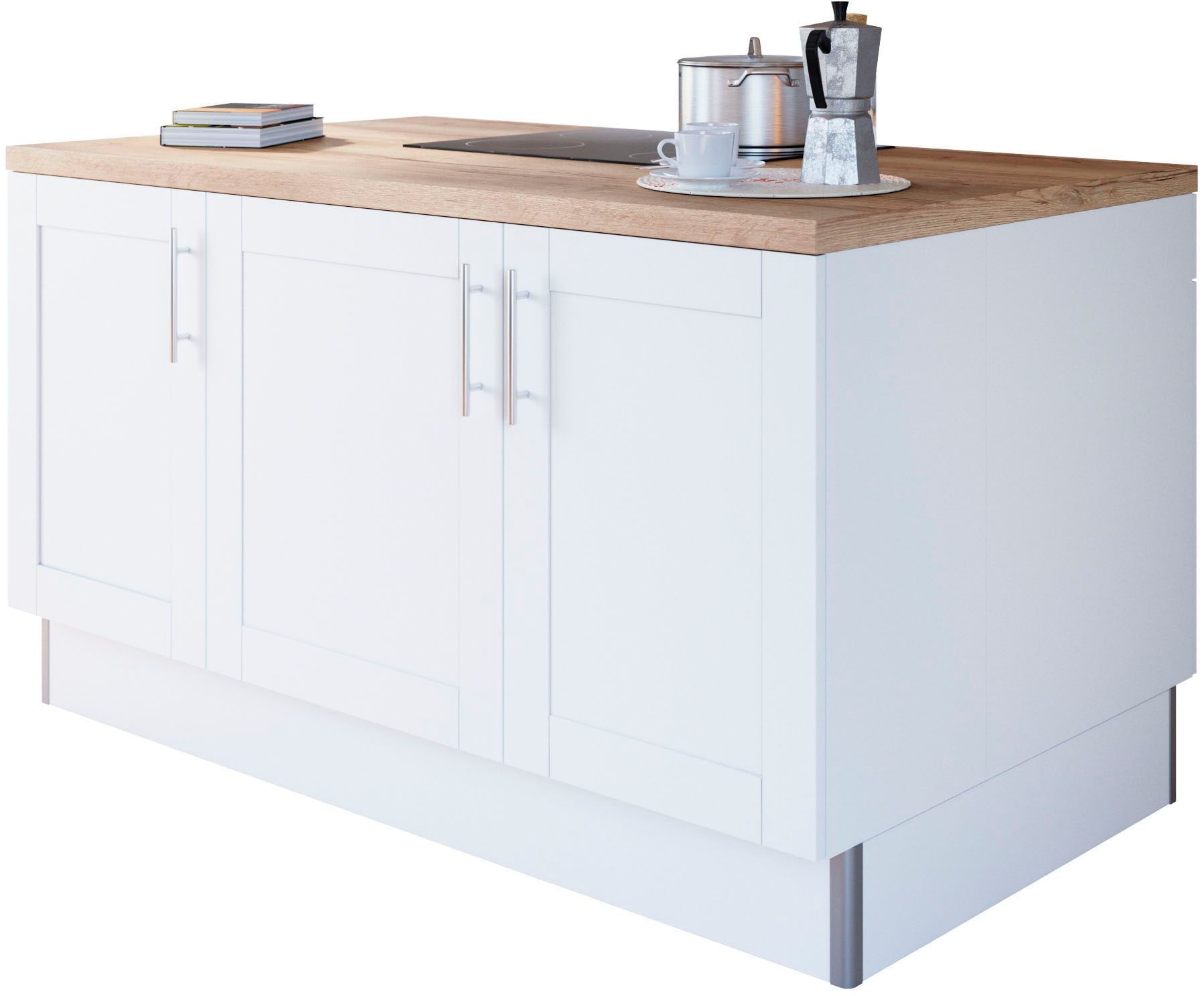 OPTIFIT Kochinsel »Ahus«, Kücheninsel, Breite 160 cm, wahlw. mit E-Gerät, Soft Close Funktion