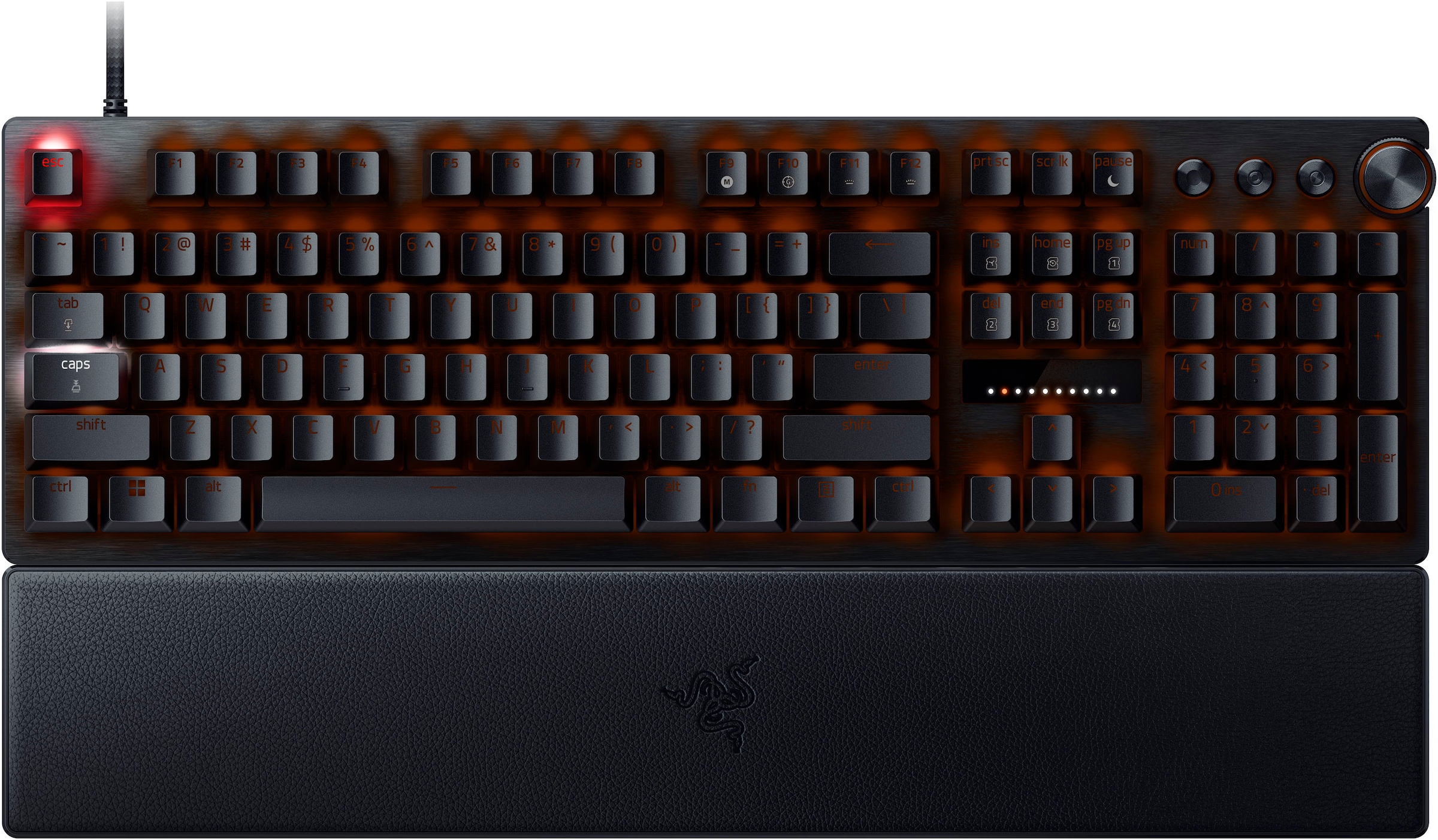 RAZER Gaming-Tastatur »Huntsman V3 Pro DE Layout«, (Funktionstasten-Handgelenkauflage-Makrotasten-Profil-Speicher-USB-Anschluss-Ziffernblock)