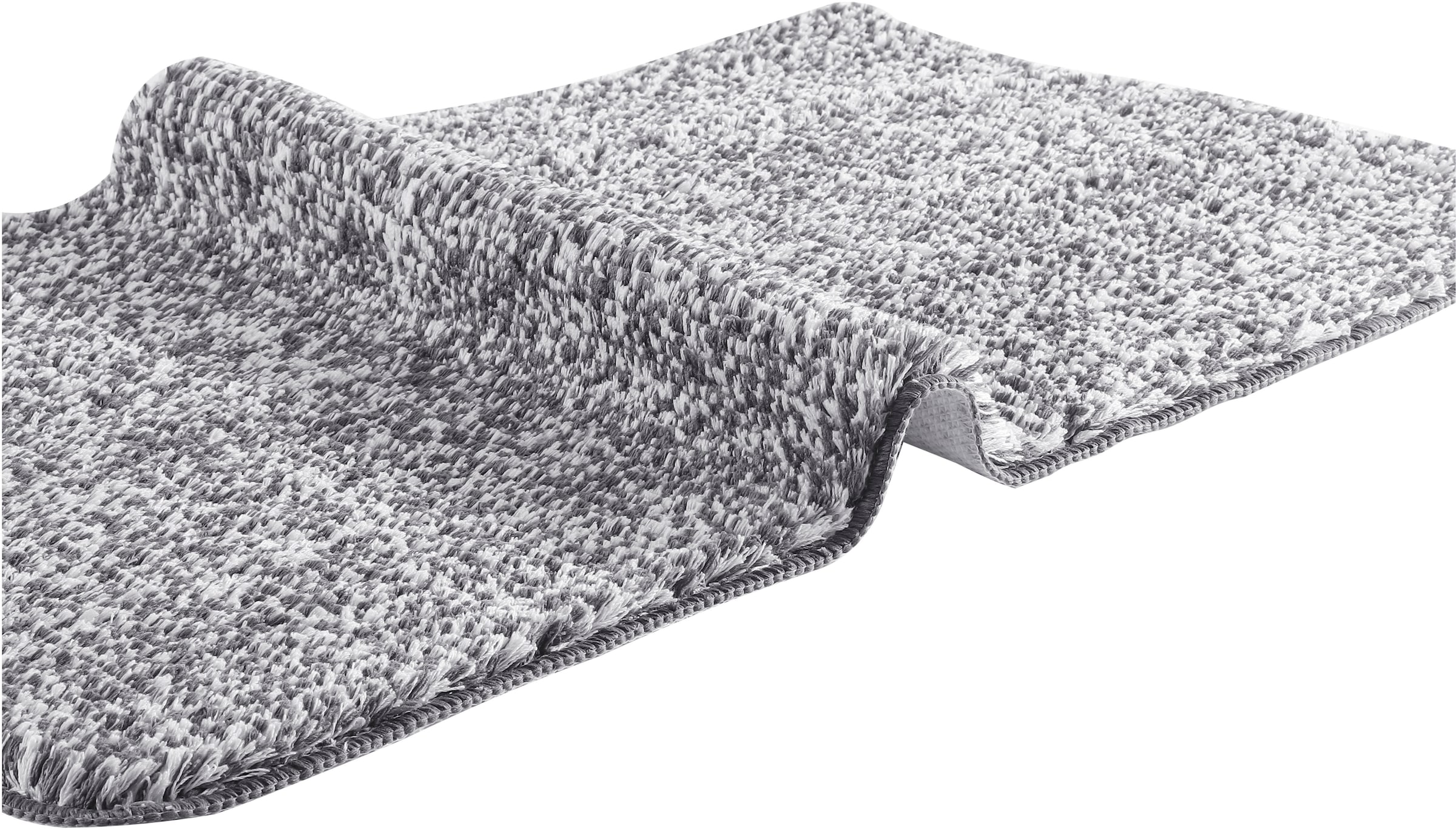 my home Badematte »Vanessa meliert, Badvorleger, Badezimmer Teppich, Duschvorleger« Höhe 20 mm rutschhemmend beschichtet strapazierfähig Badteppich, weiche Haptik, unifarben